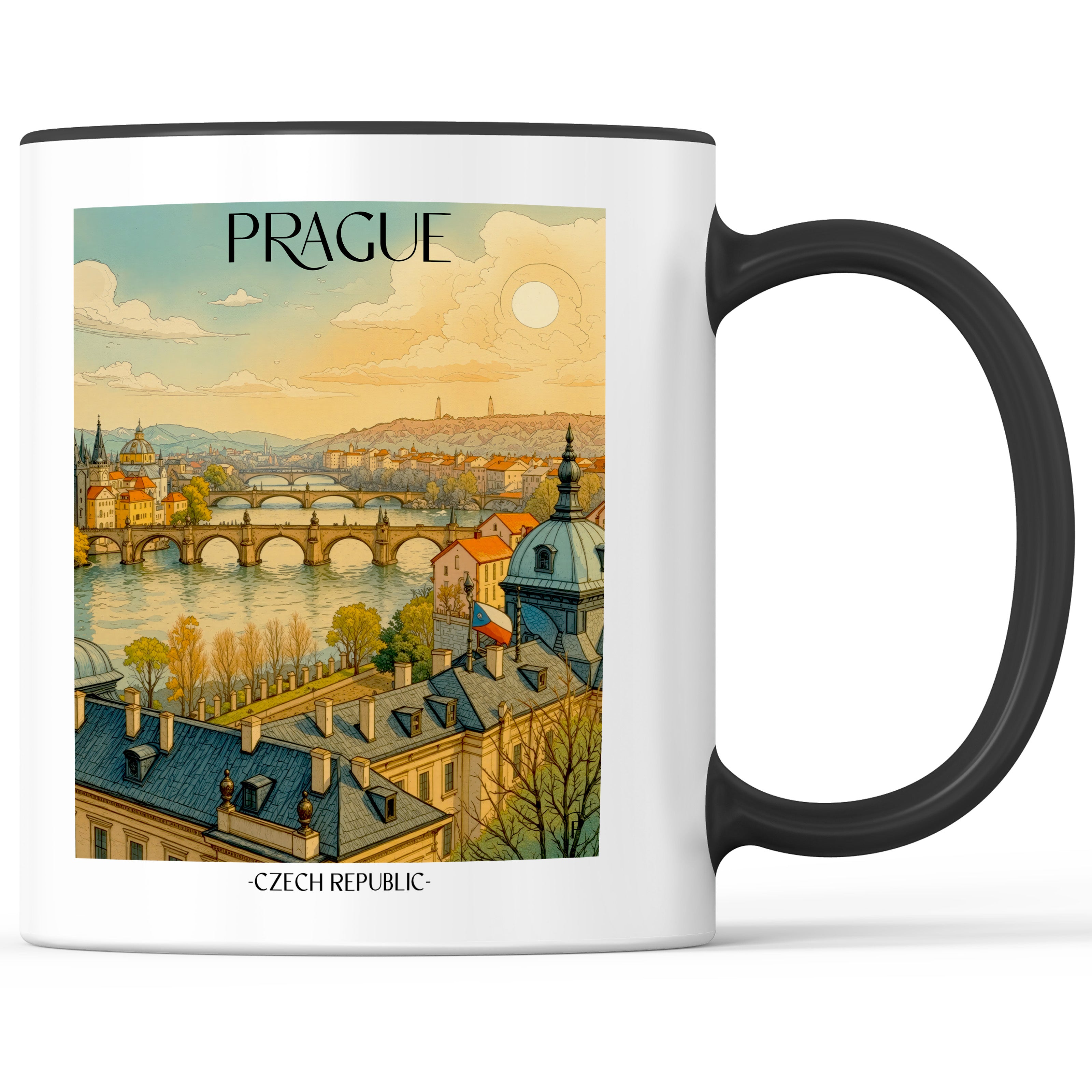 Prag - Tschechien Becher - Kaffeetasse im Aquarell Stil - favplace
