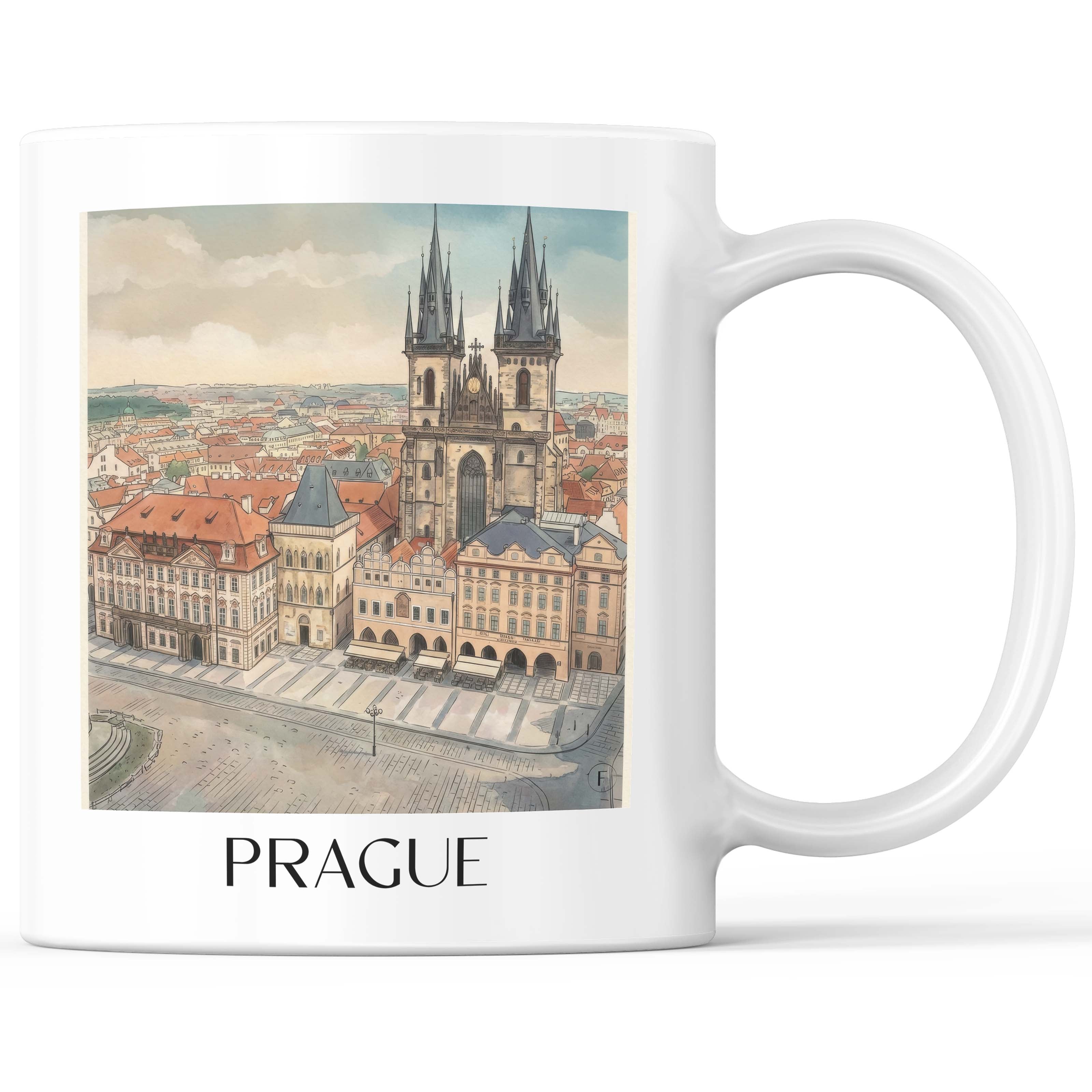 Prag - Tschechien Becher - Kaffeetasse im Aquarell Stil - favplace