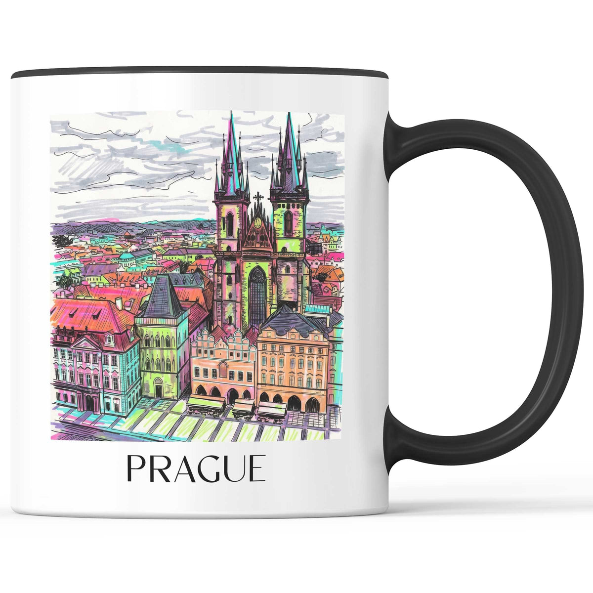 Prag - Tschechien Becher - Kaffeetasse im Tag Graffiti Stil - favplace