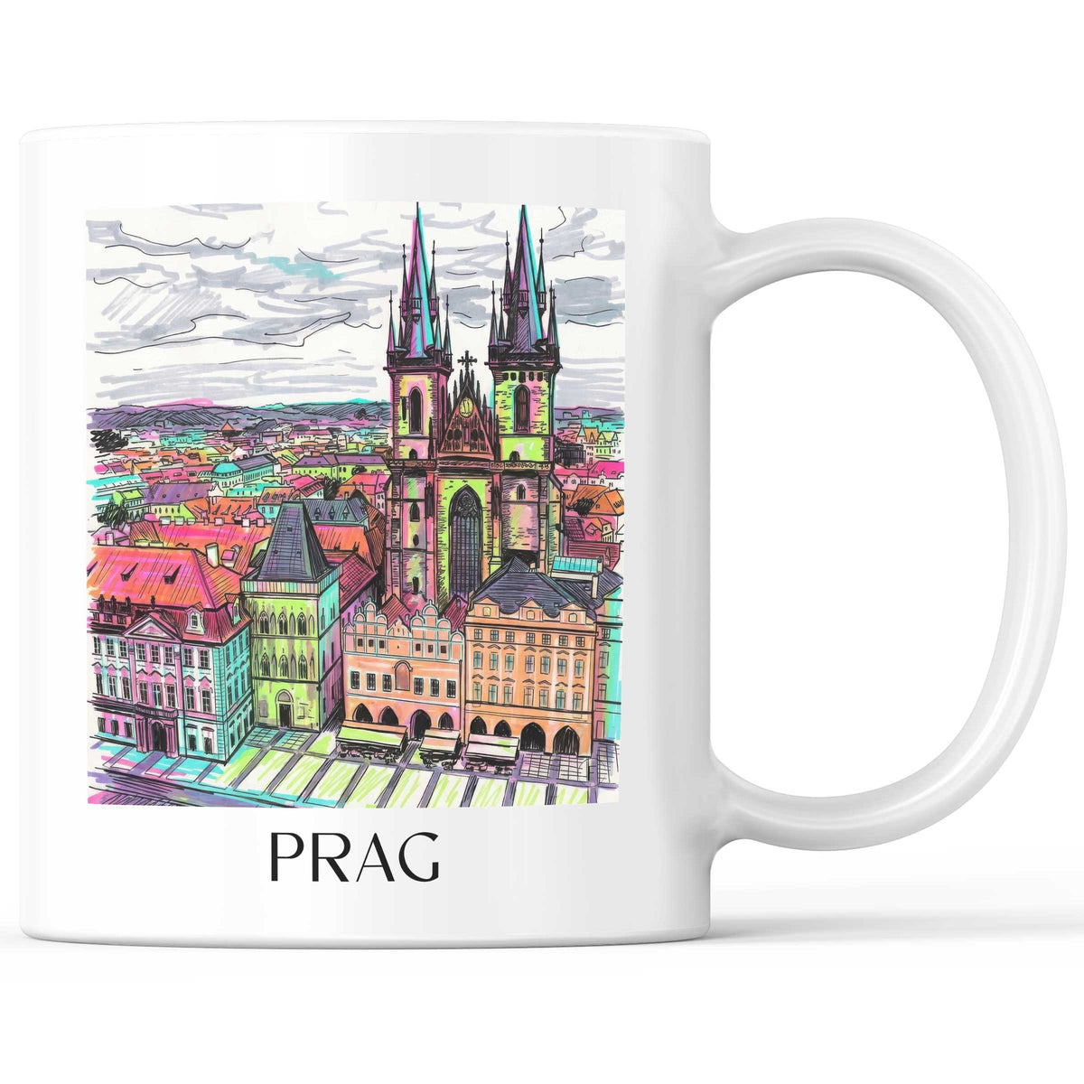 Prag - Tschechien Becher - Kaffeetasse im Tag Graffiti Stil - favplace