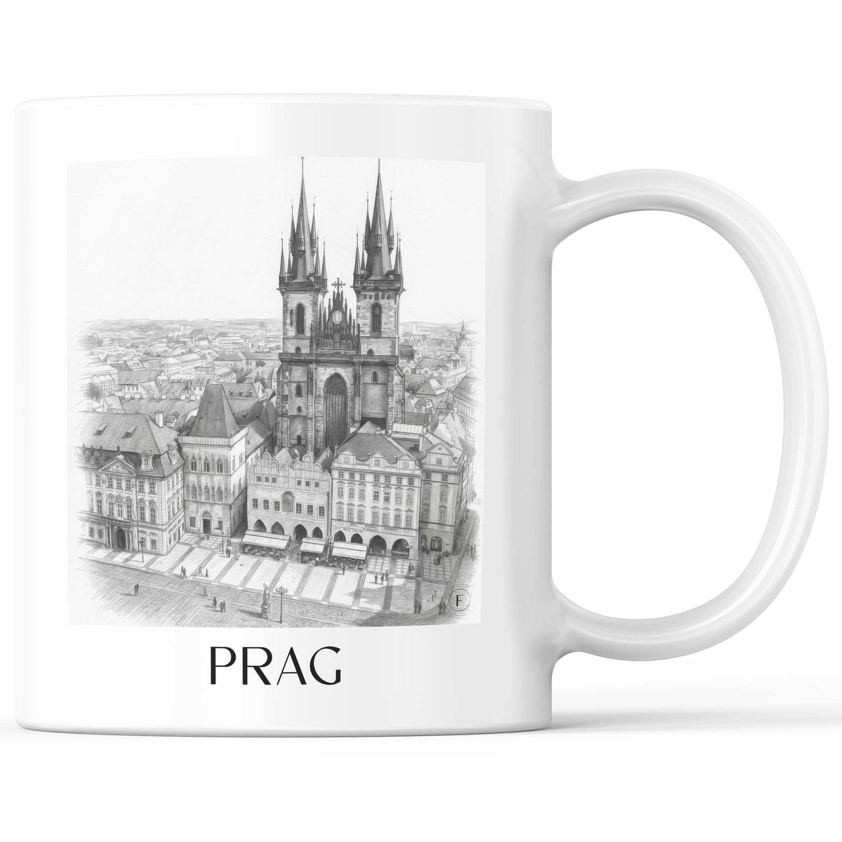 Prag - Tschechien Becher - Kaffeetasse im Zeichnung Stil - favplace