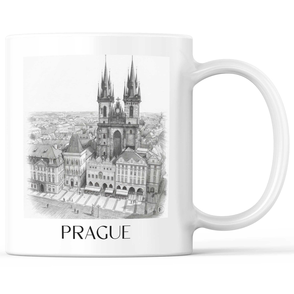 Prag - Tschechien Becher - Kaffeetasse im Zeichnung Stil - favplace