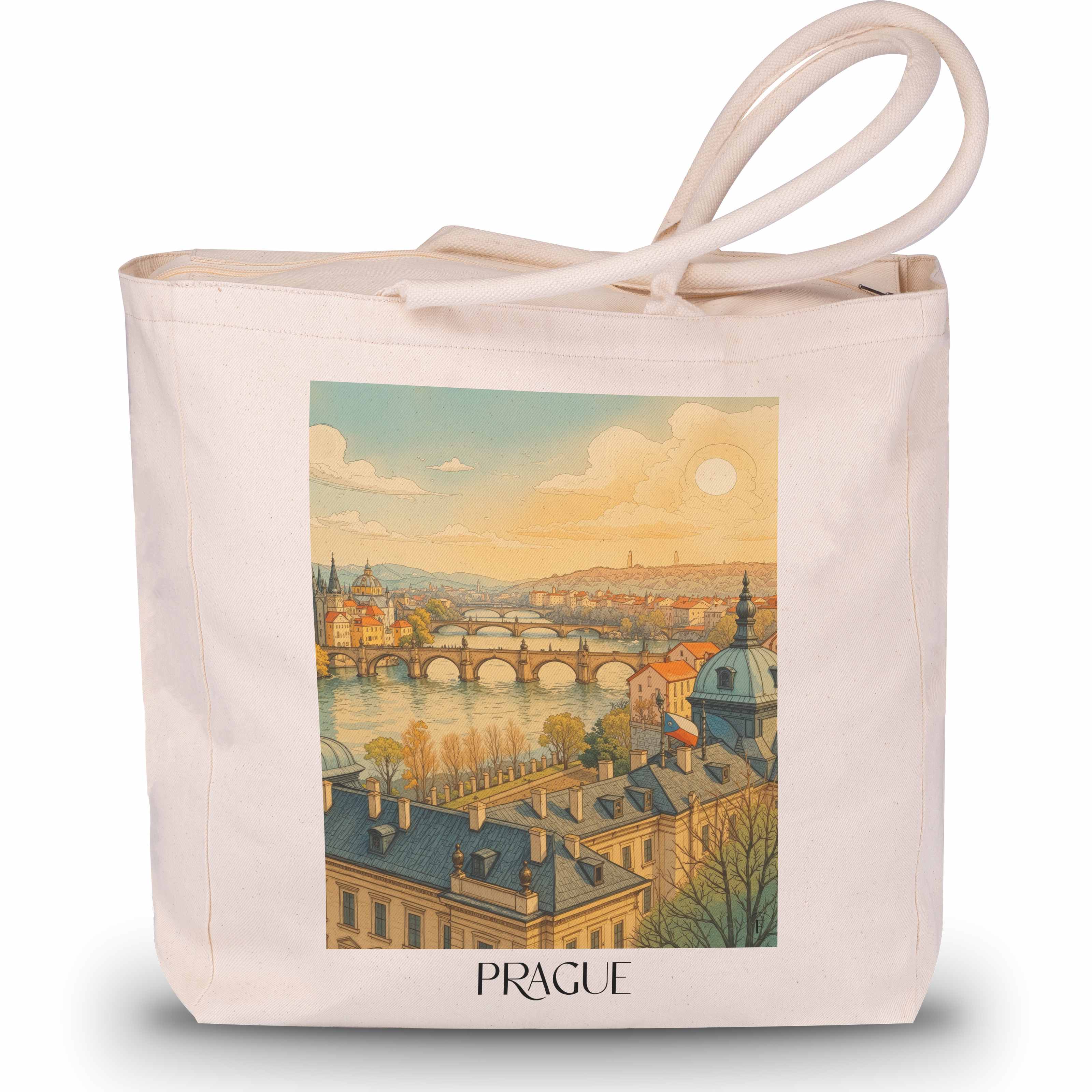 Prag - Tschechien Tote Bag - Einkaufstasche im Aquarell Stil - favplace