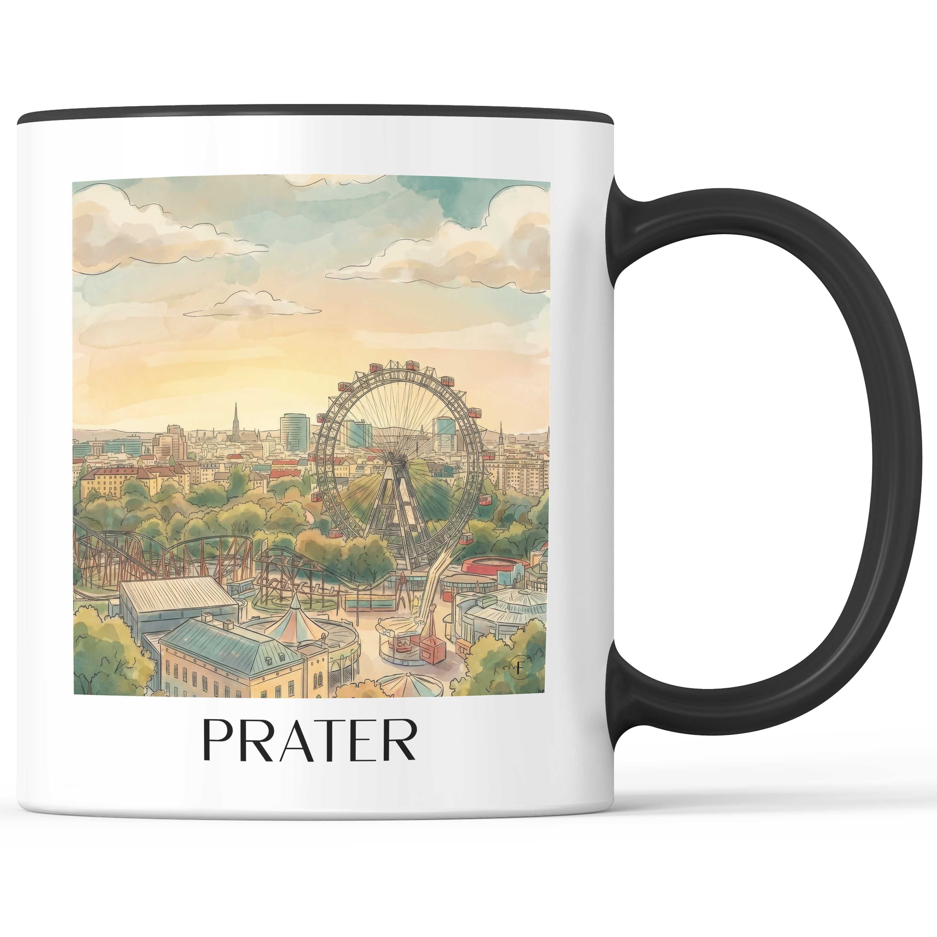 Prater Kaffeebecher - Wien - Österreich Becher - Kaffeetasse im Aquarell Stil - favplace