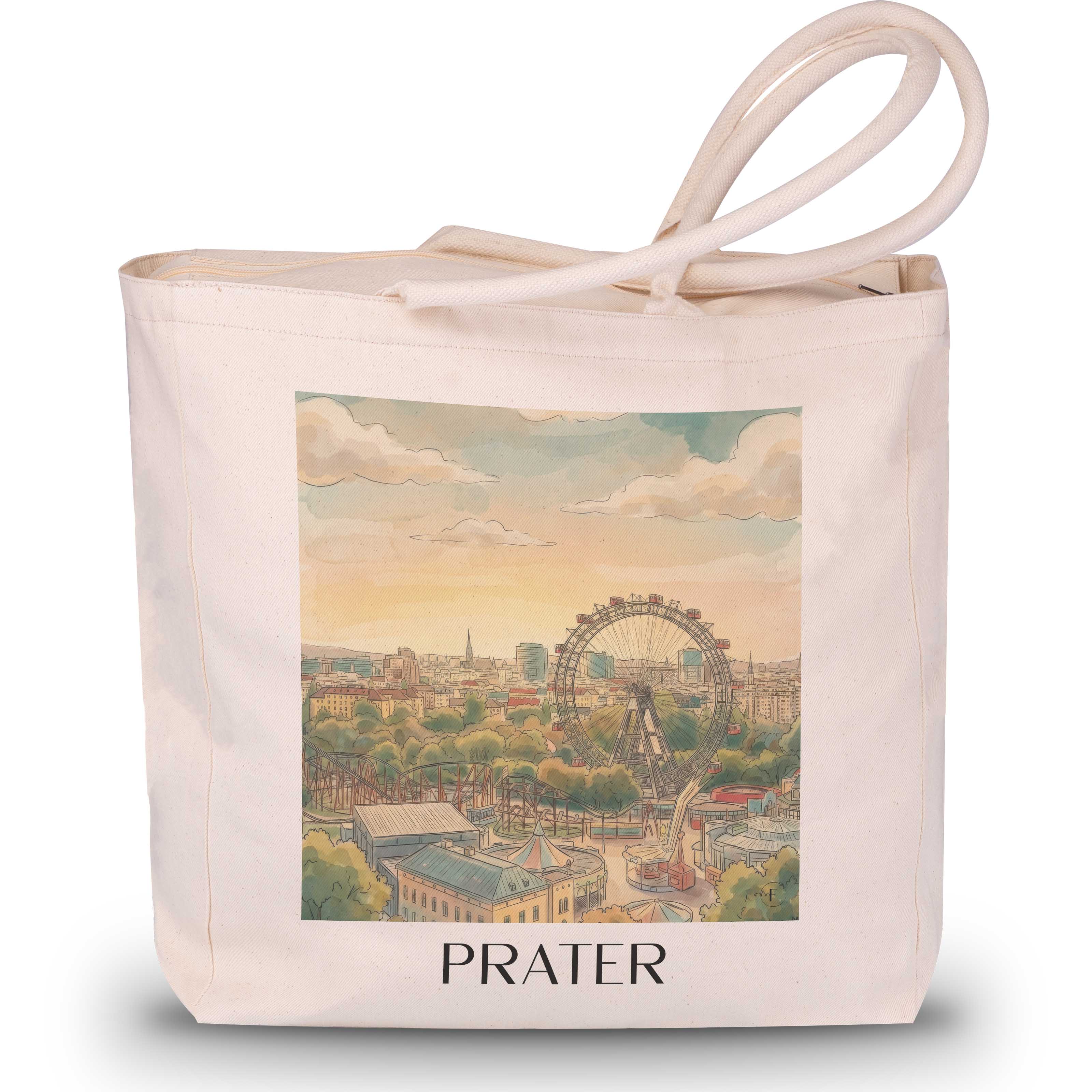 Prater Shopping Tasche - Wien - Österreich Tote Bag - Einkaufstasche im Aquarell Stil - favplace
