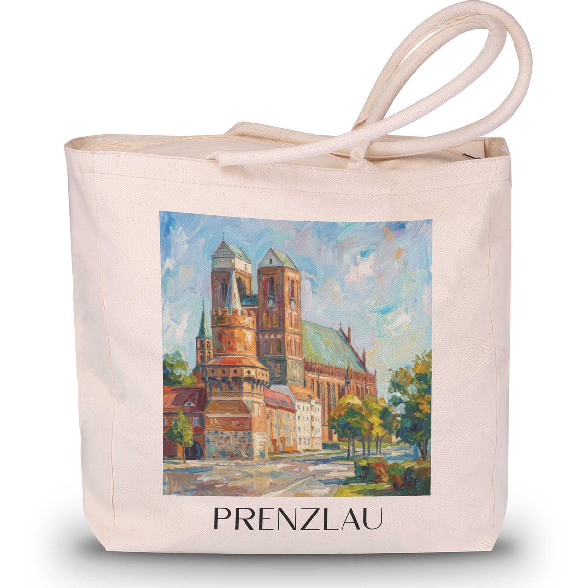 prenzlau-uckermark-deutschland-einkaufstasche-oil-painting-oelgemaelde