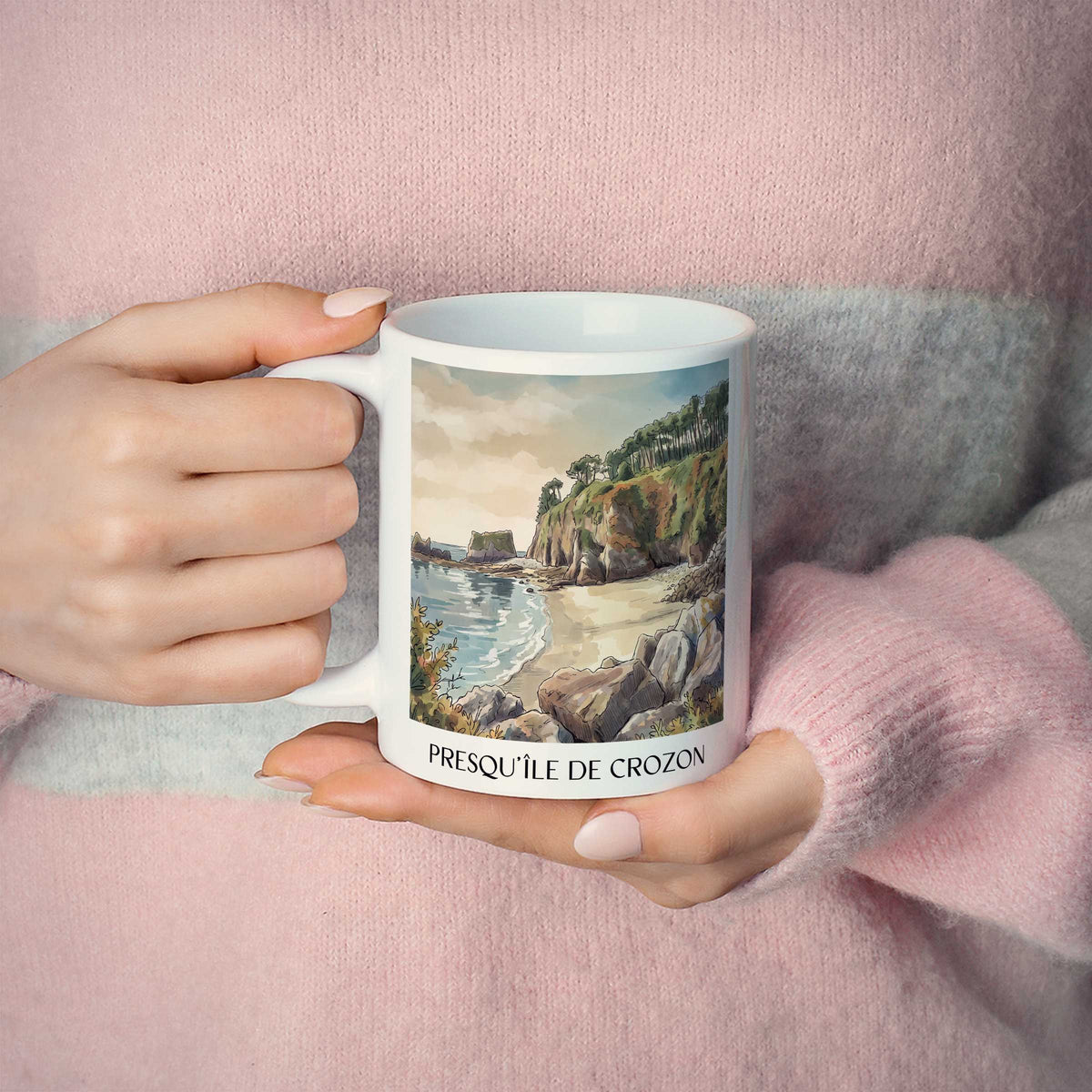 presqu'île-de-crozon-finistère-frankreich-kaffeebecher-aquarell