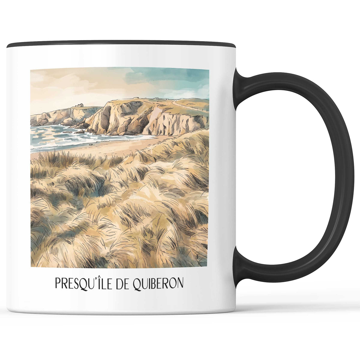 presqu'île-de-quiberon-morbihan-frankreich-kaffeebecher-aquarell