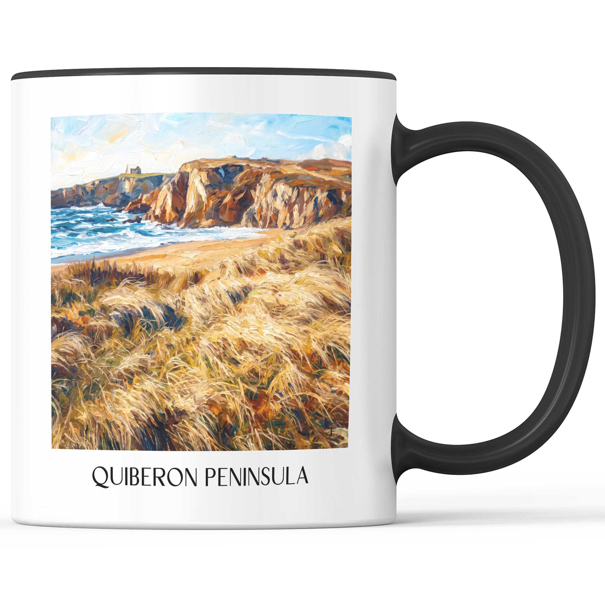 Presqu'île de Quiberon Kaffeebecher - Morbihan - Frankreich Becher - Kaffeetasse im Ölgemälde Stil - favplace