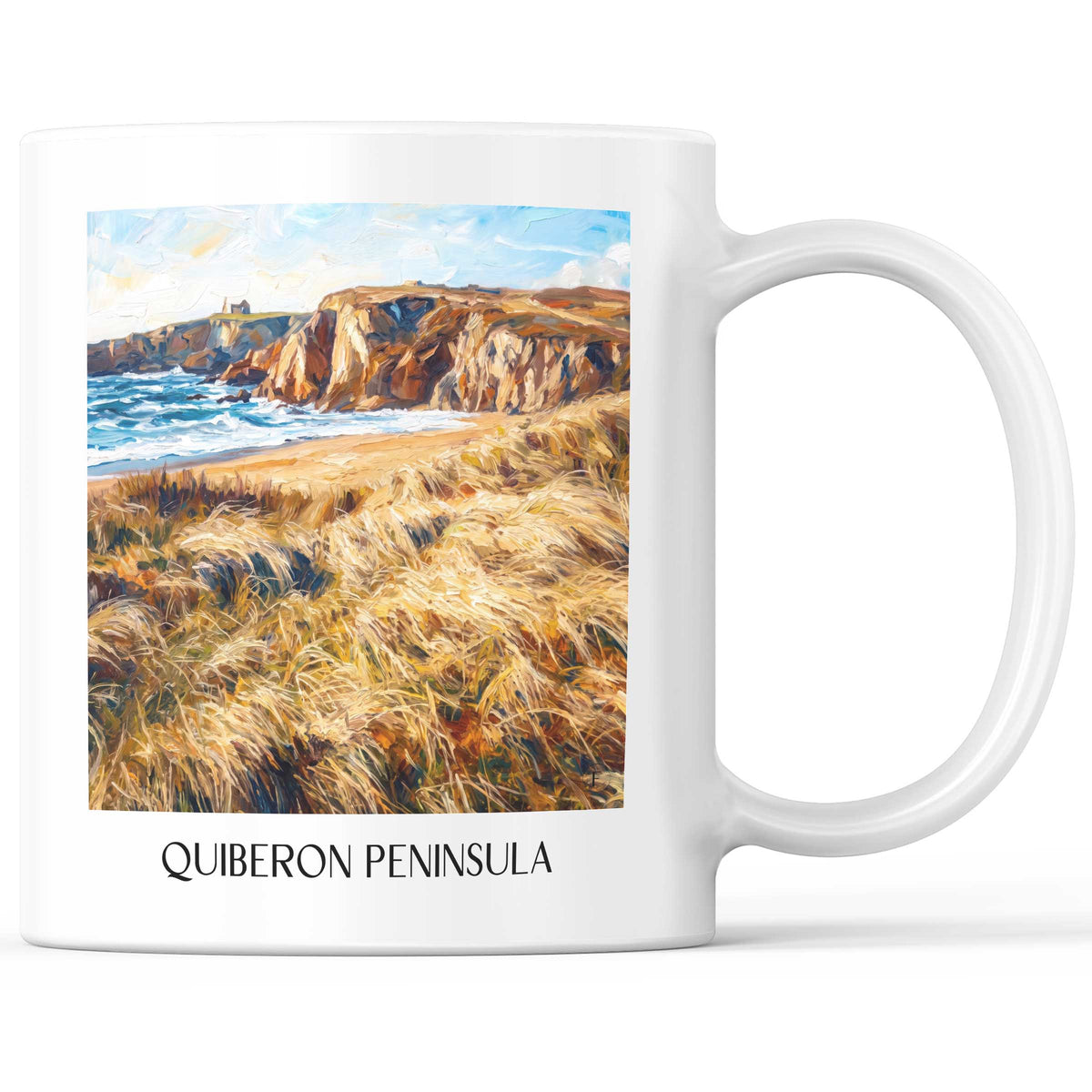 Presqu'île de Quiberon Kaffeebecher - Morbihan - Frankreich Becher - Kaffeetasse im Ölgemälde Stil - favplace