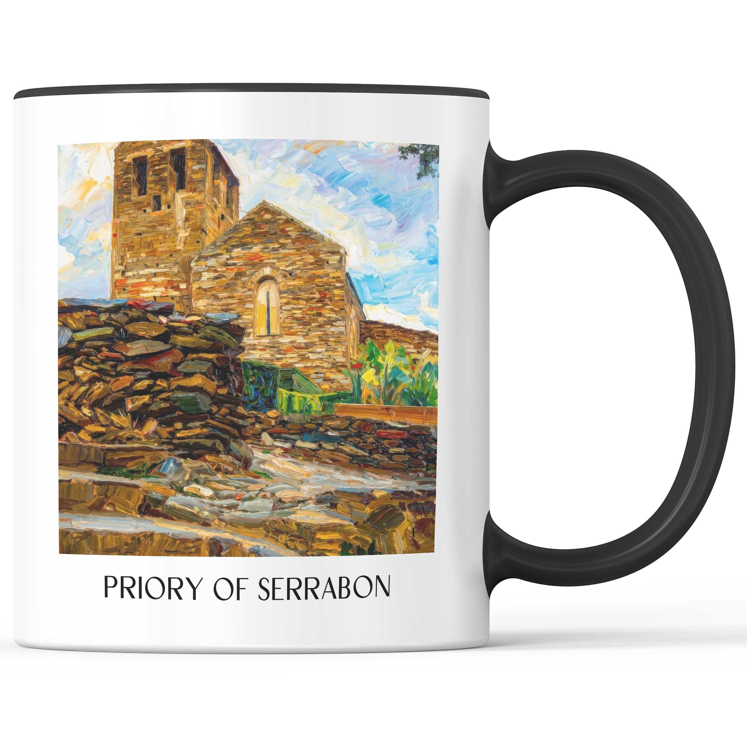 Prieuré de Serrabon Kaffeebecher - Massif du Canigou - Frankreich Becher - Kaffeetasse im Ölgemälde Stil - favplace