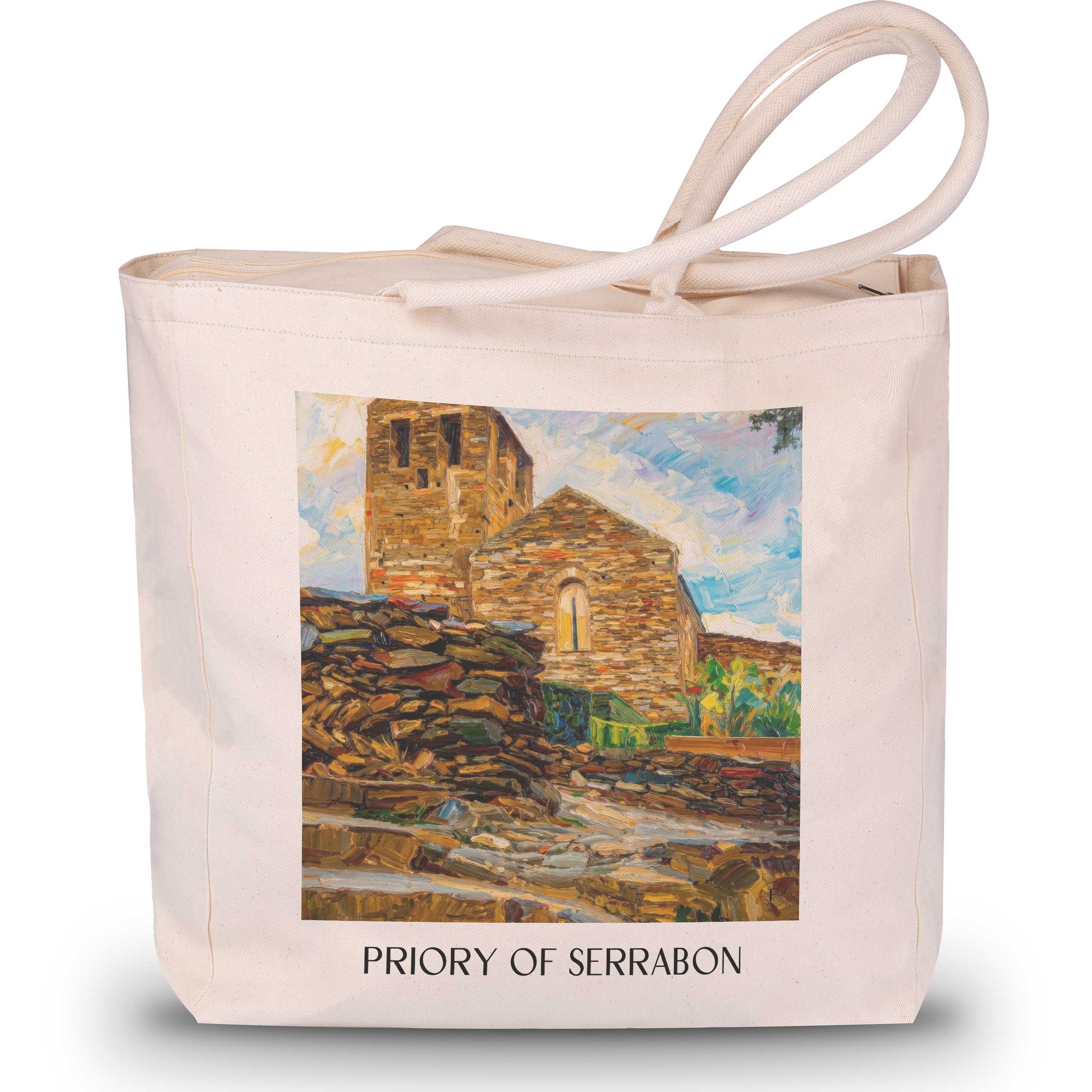 Prieuré de Serrabon Shopping Tasche - Massif du Canigou - Frankreich Tote Bag - Einkaufstasche im Ölgemälde Stil - favplace