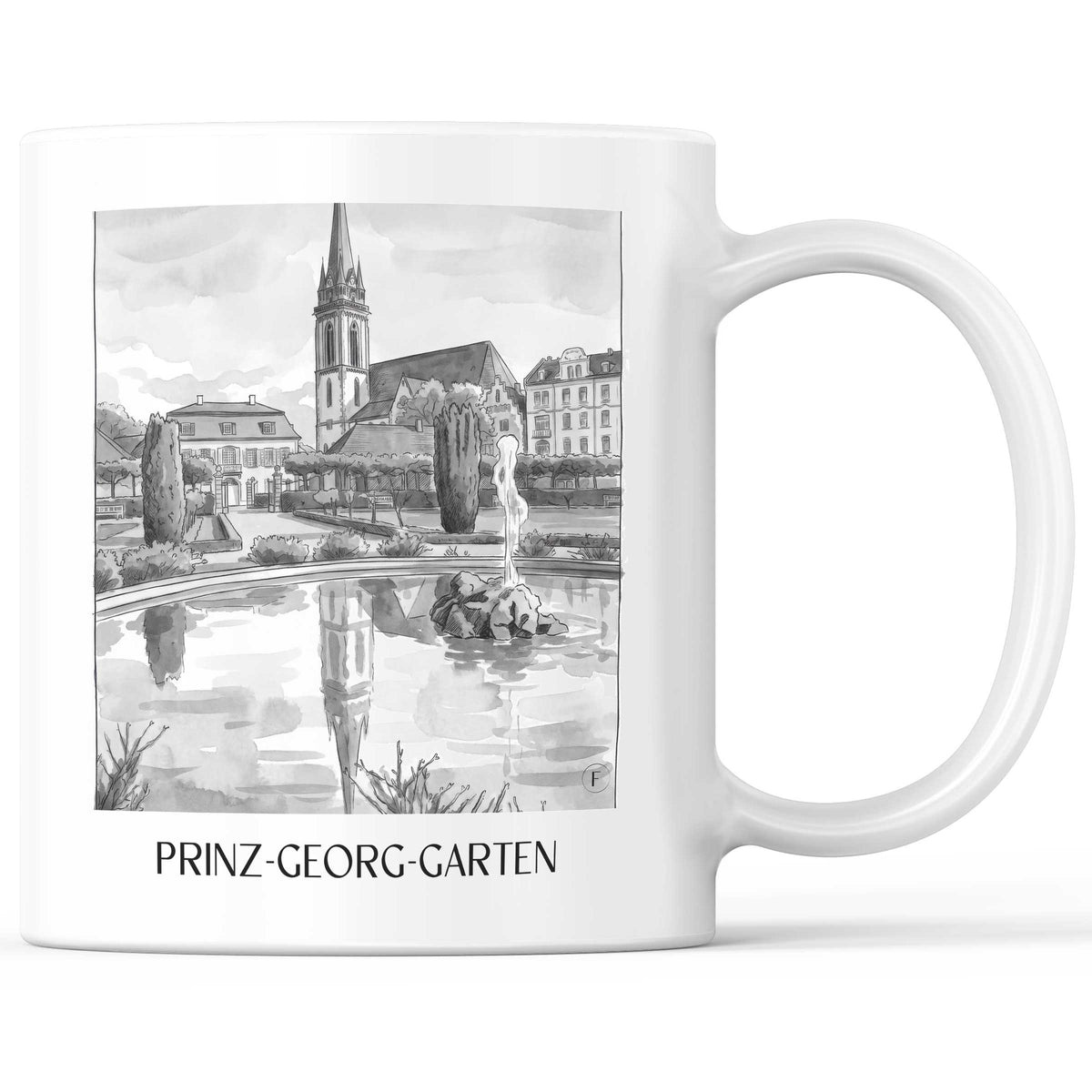prinz-georg-garten-darmstadt-deutschland-kaffeebecher-aquarell-schwarz-weiss
