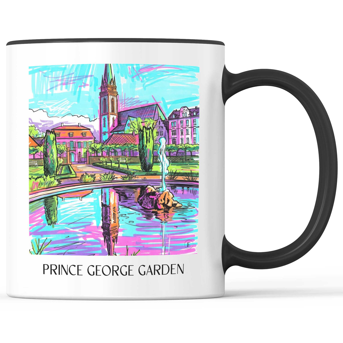 Prinz-Georg-Garten Kaffeebecher - Darmstadt - Deutschland Becher - Kaffeetasse im Tag Graffiti Stil - favplace
