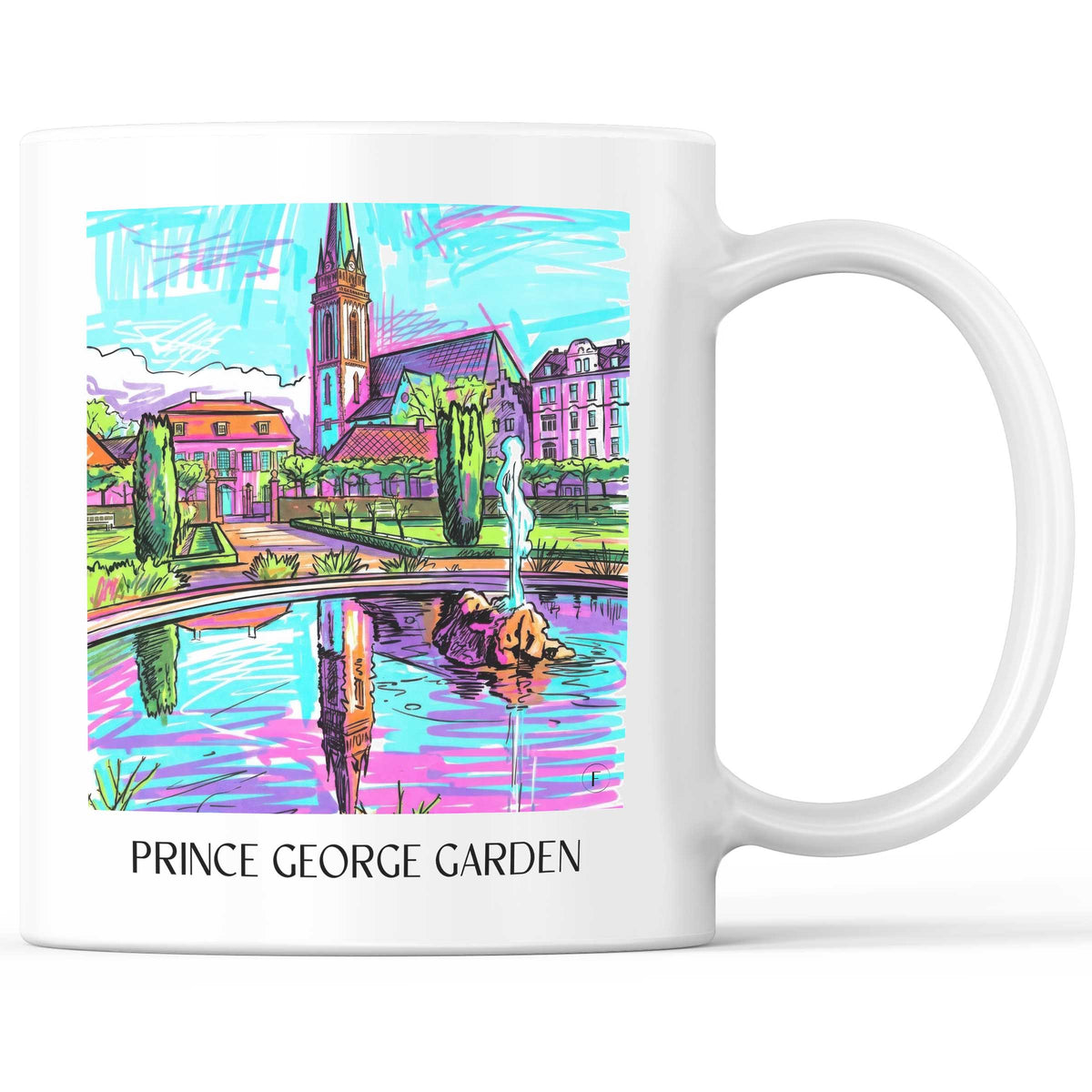 Prinz-Georg-Garten Kaffeebecher - Darmstadt - Deutschland Becher - Kaffeetasse im Tag Graffiti Stil - favplace