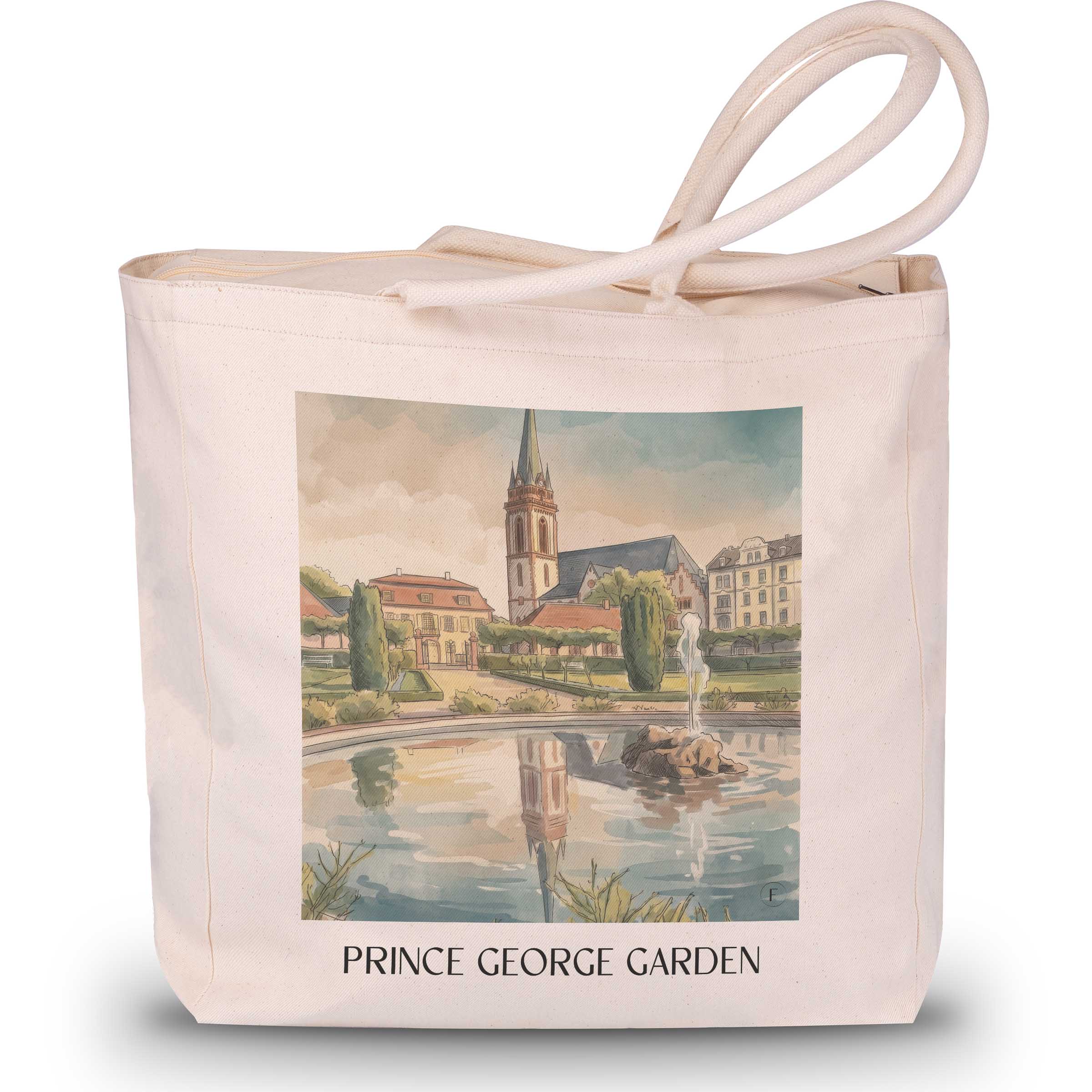 Prinz-Georg-Garten Shopping Tasche - Darmstadt - Deutschland Tote Bag - Einkaufstasche im Aquarell Stil - favplace