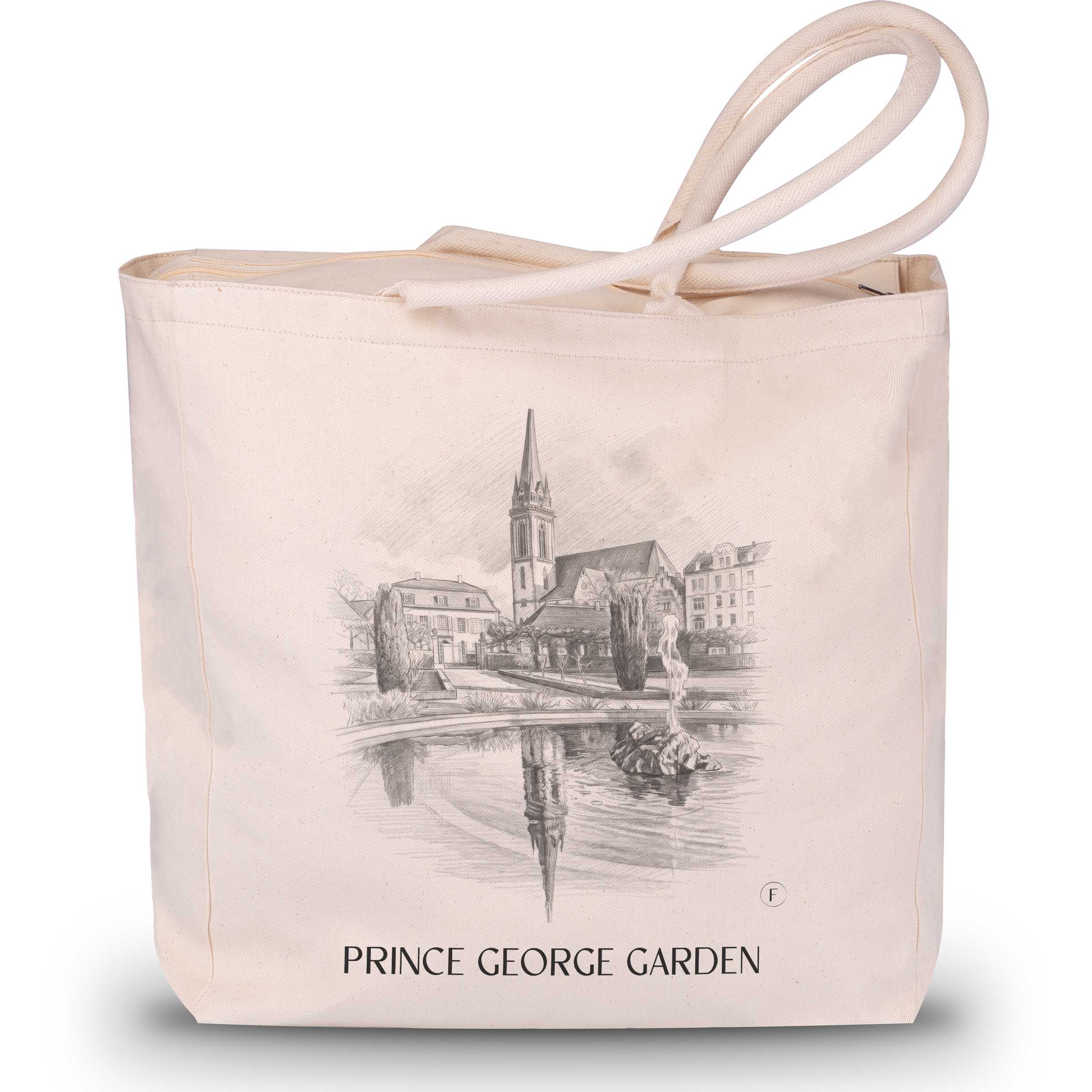 Prinz-Georg-Garten Shopping Tasche - Darmstadt - Deutschland Tote Bag - Einkaufstasche im Zeichnung Stil - favplace