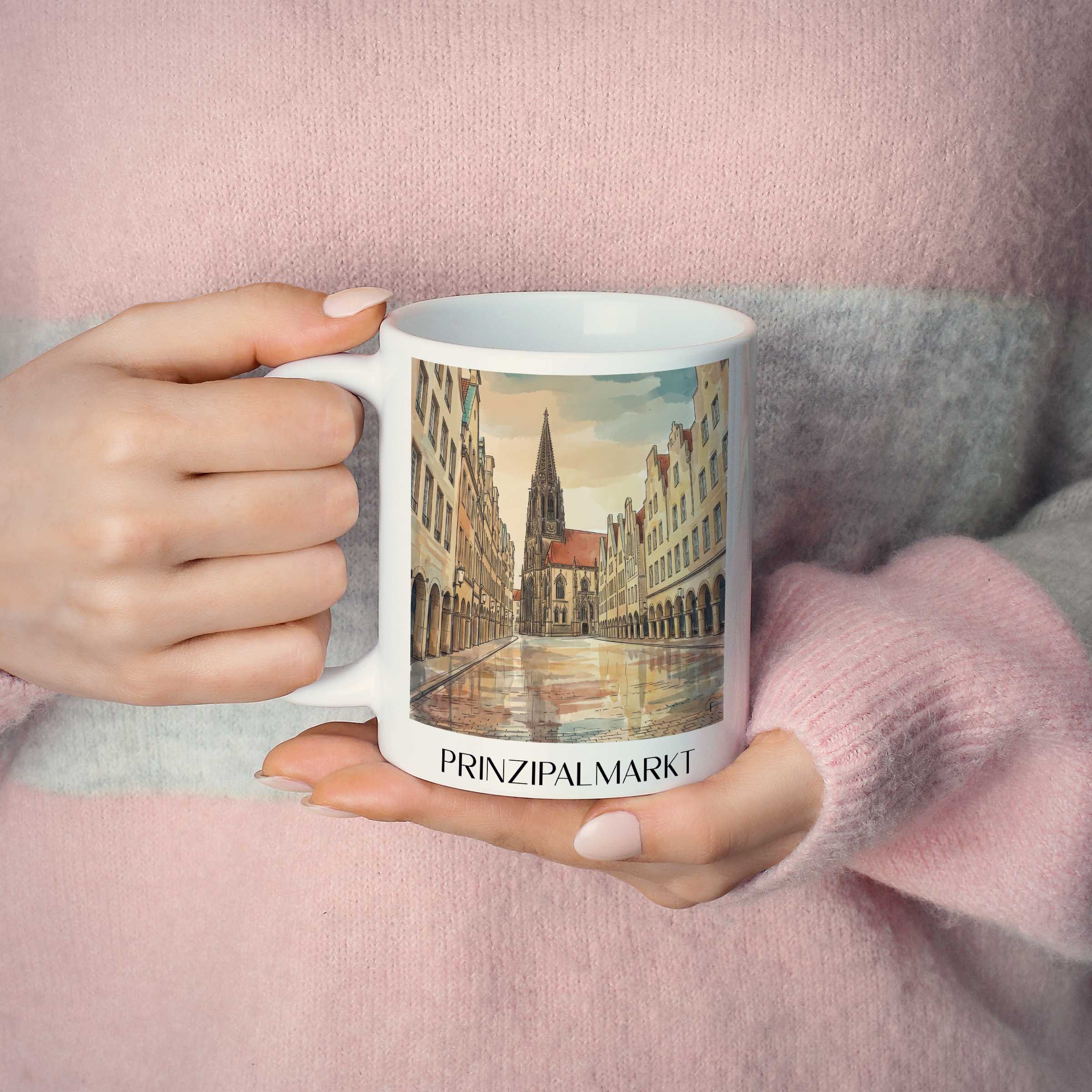 prinzipalmarkt-münster-deutschland-kaffeebecher-aquarell