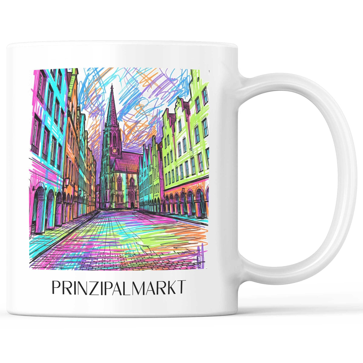 Prinzipalmarkt Kaffeebecher - Münster - Deutschland Becher - Kaffeetasse im Tag Graffiti Stil - favplace