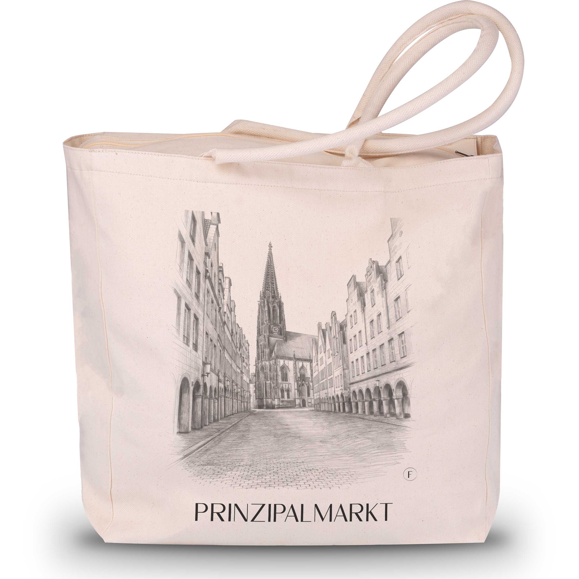 prinzipalmarkt-münster-deutschland-einkaufstasche-bleistift-zeichnung-drawing