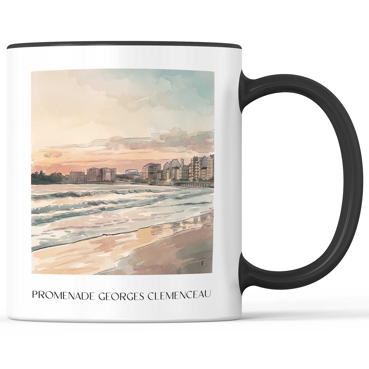 promenade-georges-clemenceau-les-sables-d'olonne-frankreich-kaffeebecher-aquarell