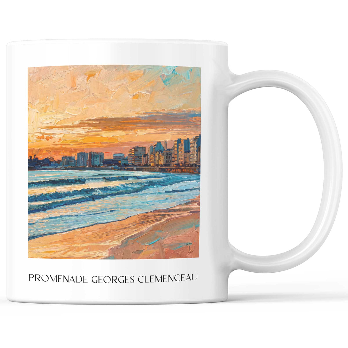 Promenade Georges Clemenceau Kaffeebecher - Les Sables-d'Olonne - Frankreich Becher - Kaffeetasse im Ölgemälde Stil - favplace