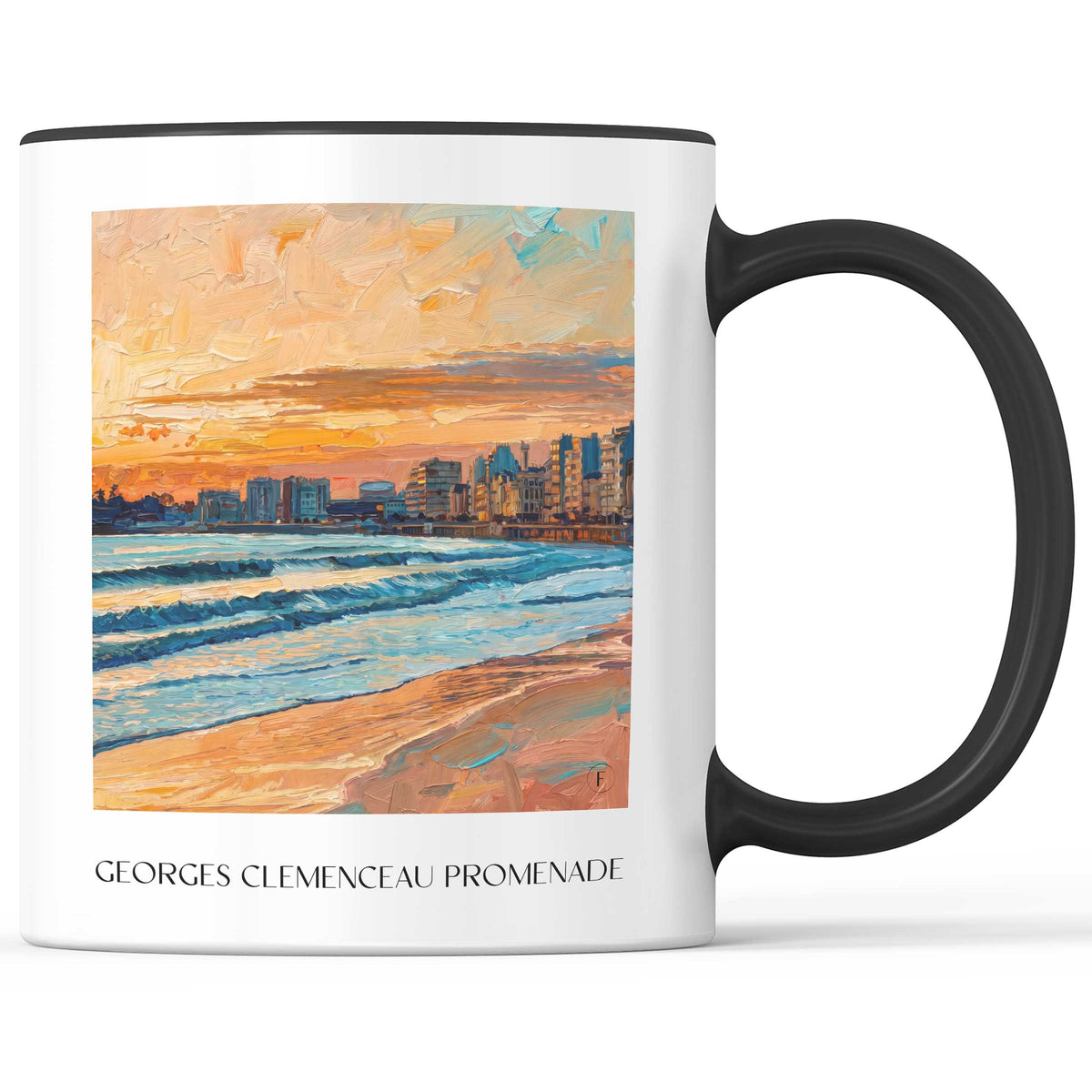 Promenade Georges Clemenceau Kaffeebecher - Les Sables-d'Olonne - Frankreich Becher - Kaffeetasse im Ölgemälde Stil - favplace