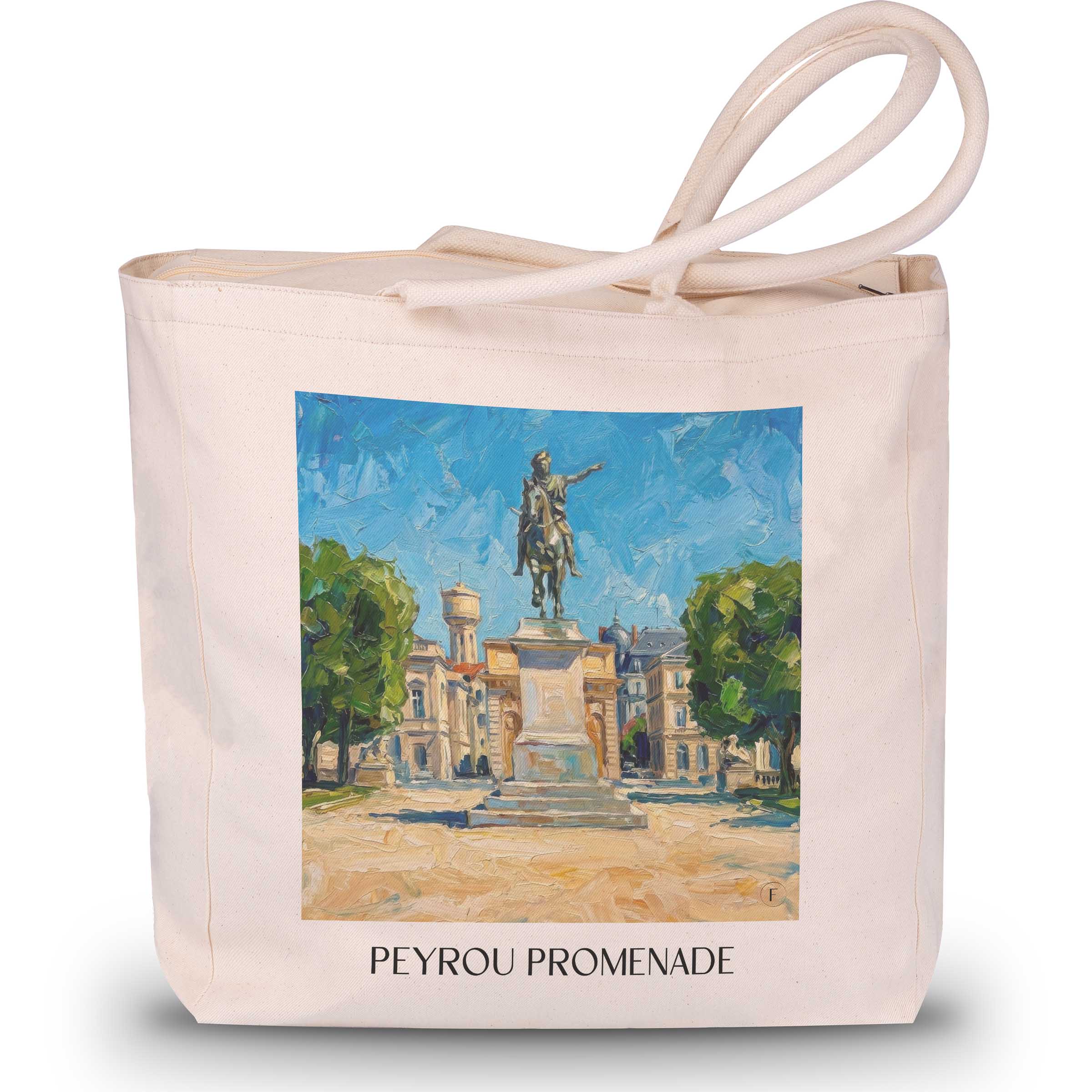 Promenade du Peyrou Shopping Tasche - Montpellier - Frankreich Tote Bag - Einkaufstasche im Ölgemälde Stil - favplace