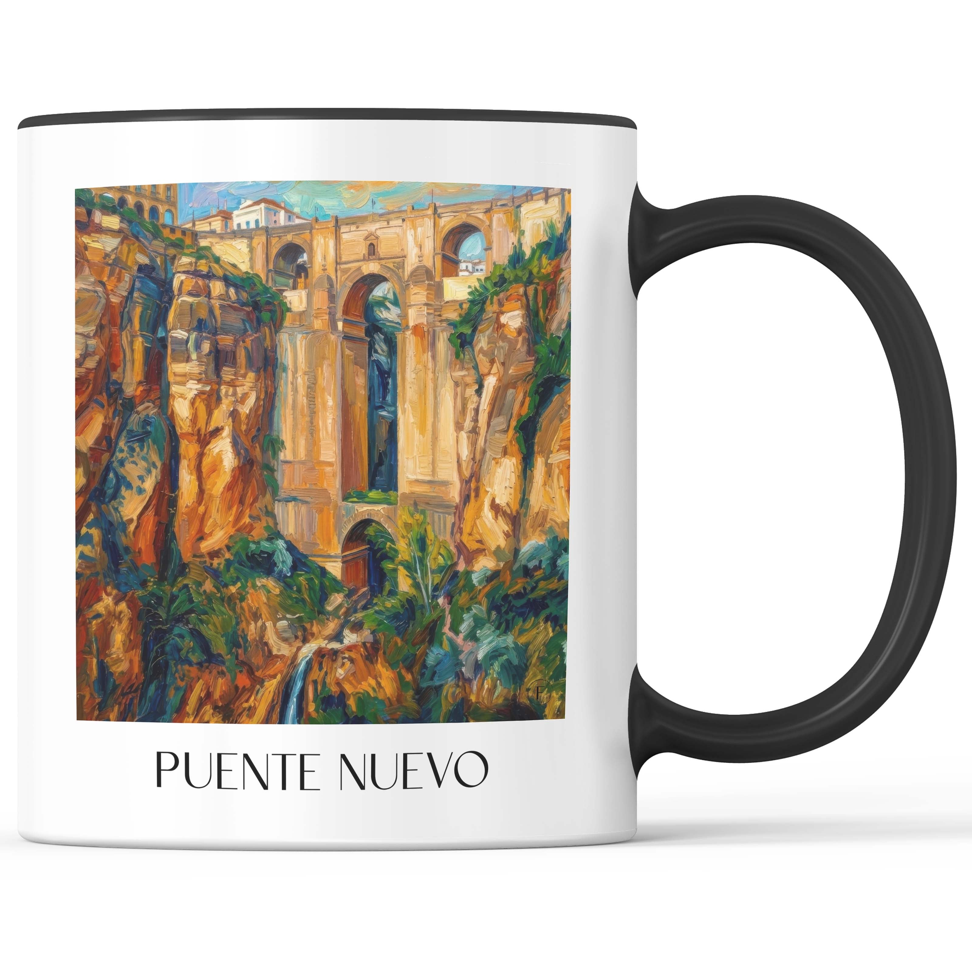 puente-nuevo-ronda-spanien-kaffeebecher-oil-painting-oelgemaelde