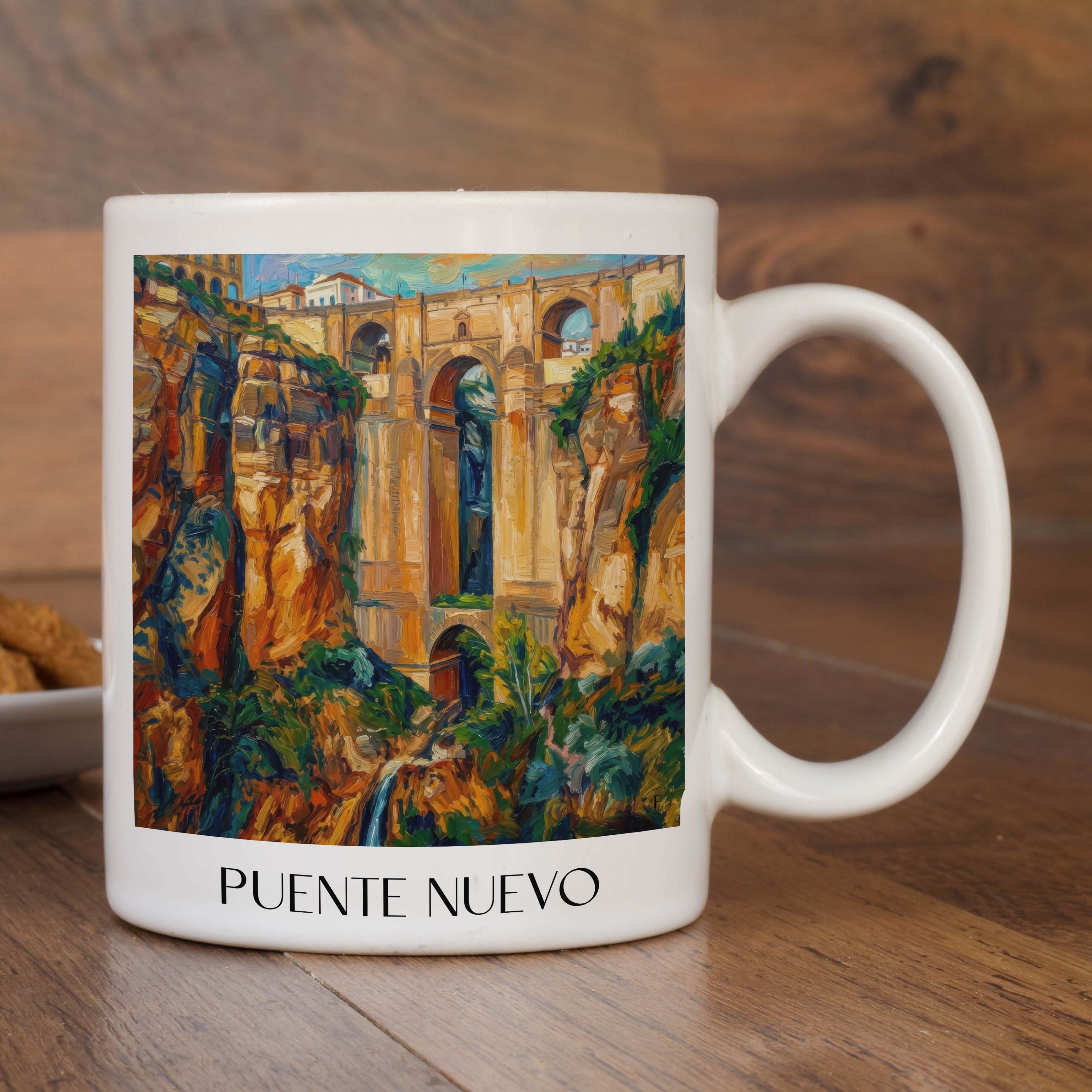 puente-nuevo-ronda-spanien-kaffeebecher-oil-painting-oelgemaelde