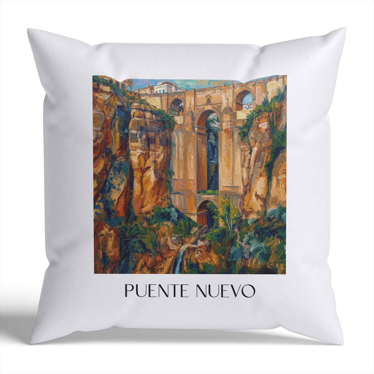 puente-nuevo-ronda-spanien-kissenbezug-oil-painting-oelgemaelde