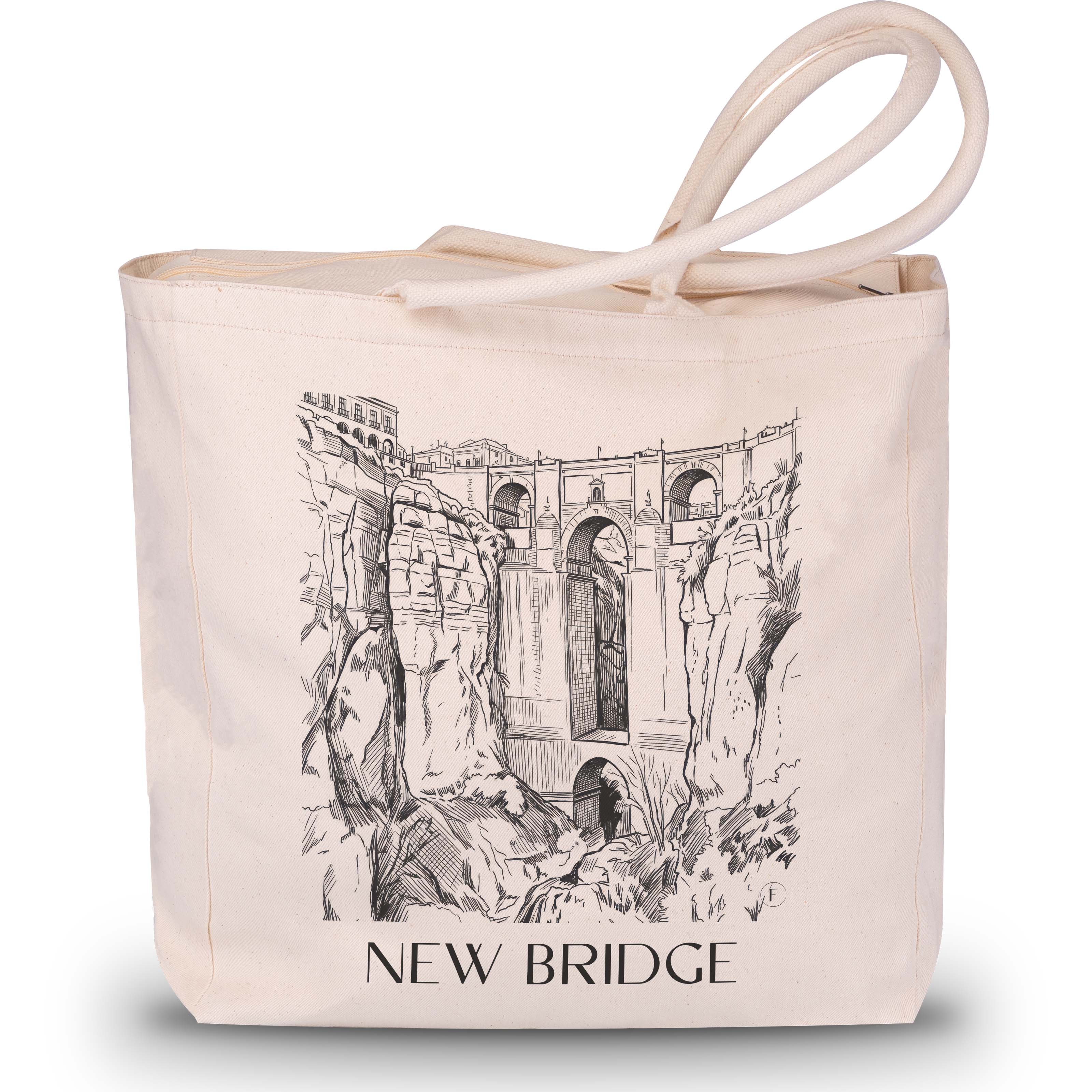 Puente Nuevo Shopping Tasche - Ronda - Spanien Tote Bag - Einkaufstasche im Skizze Stil - favplace