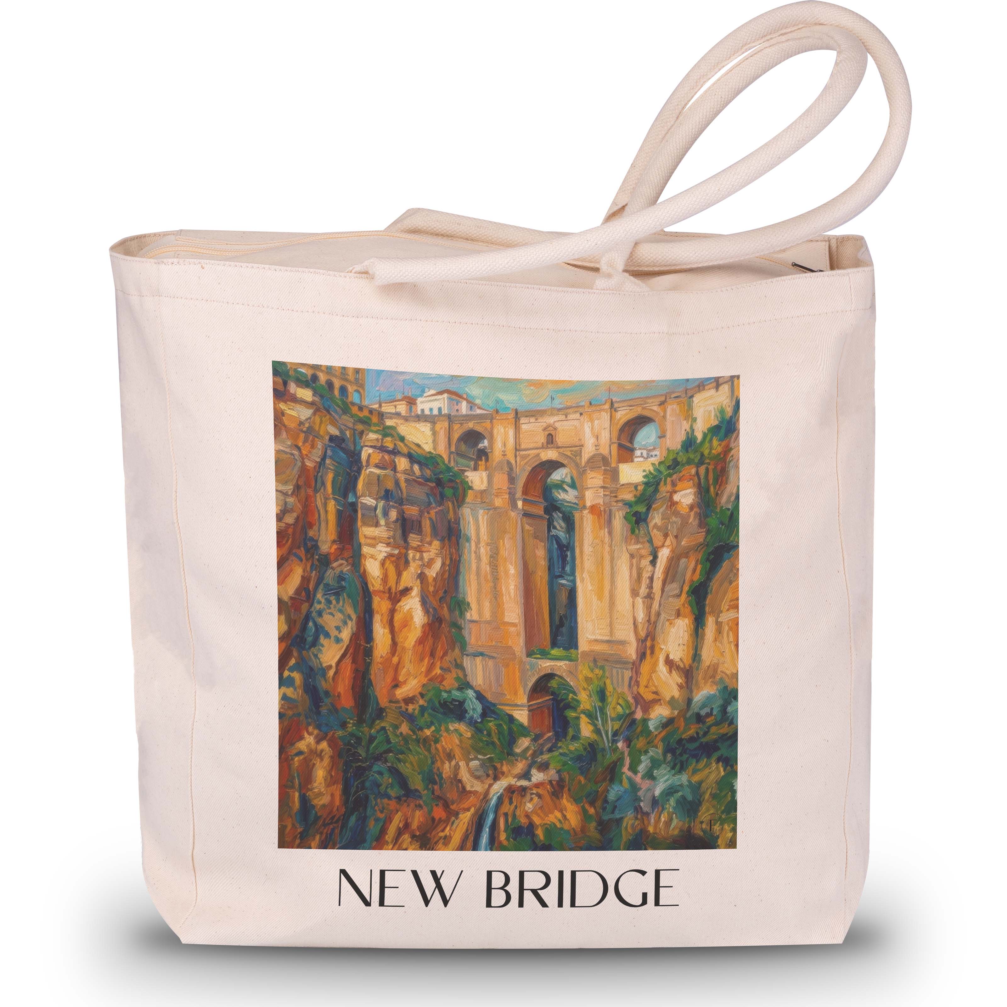 Puente Nuevo Shopping Tasche - Ronda - Spanien Tote Bag - Einkaufstasche im Ölgemälde Stil - favplace