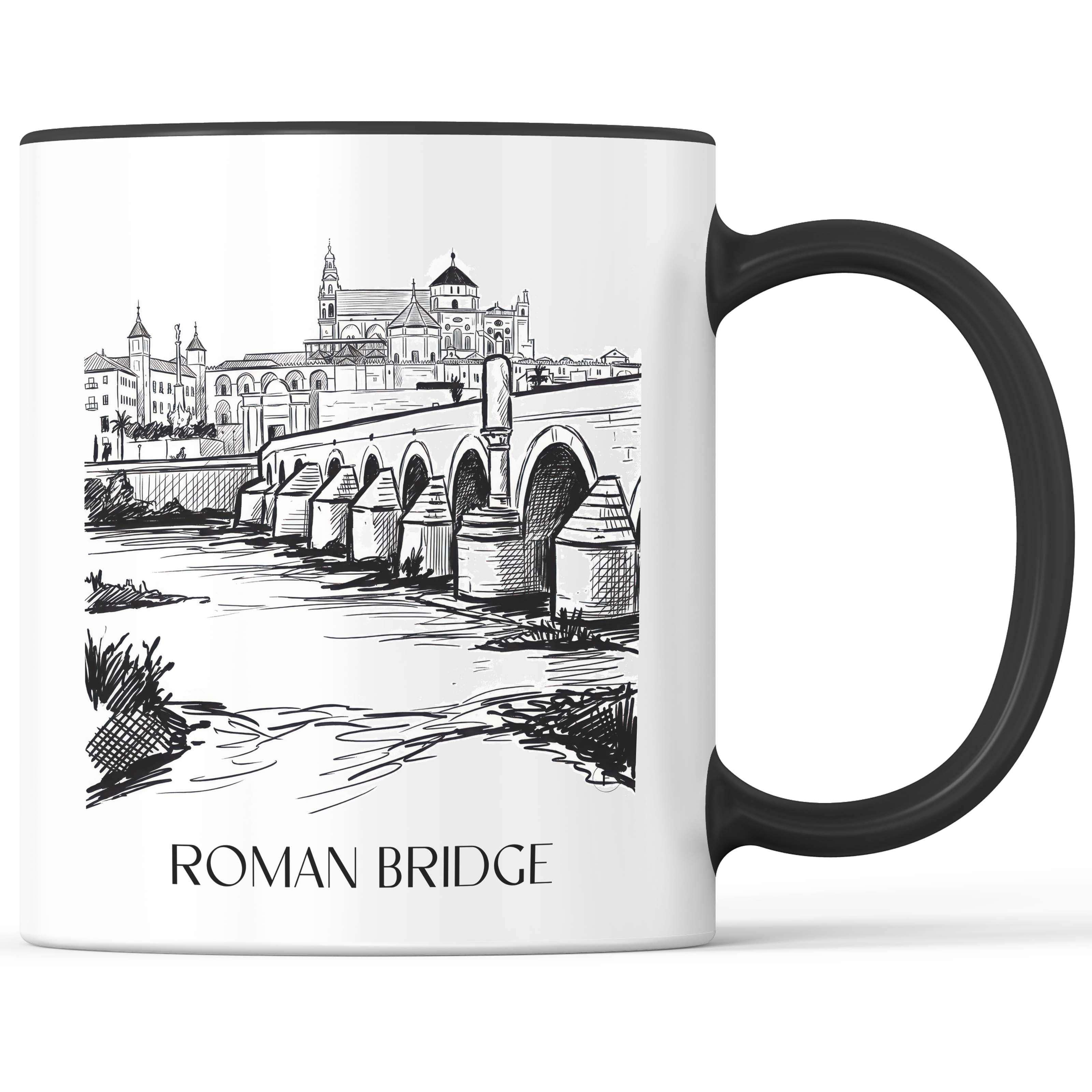 Puente Romano Kaffeebecher - Córdoba - Spanien Becher - Kaffeetasse im Skizze Stil - favplace