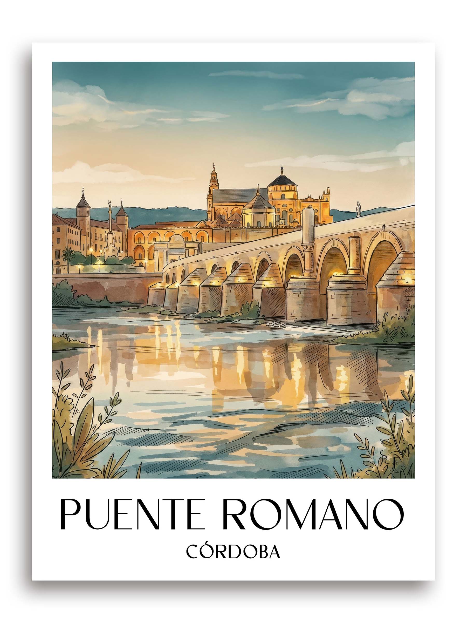 puente-romano-córdoba-spanien-poster-aquarell