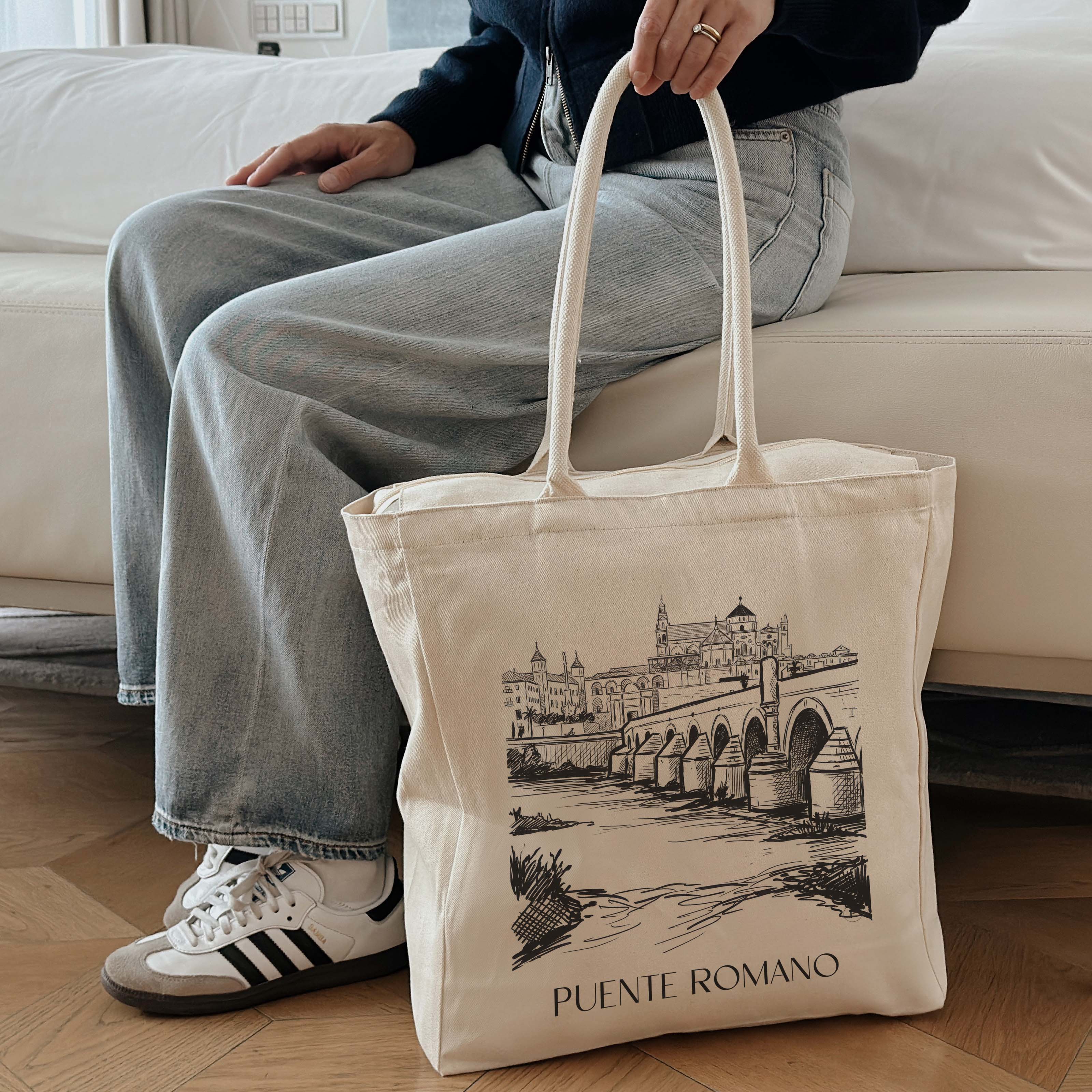 puente-romano-córdoba-spanien-einkaufstasche-skizze