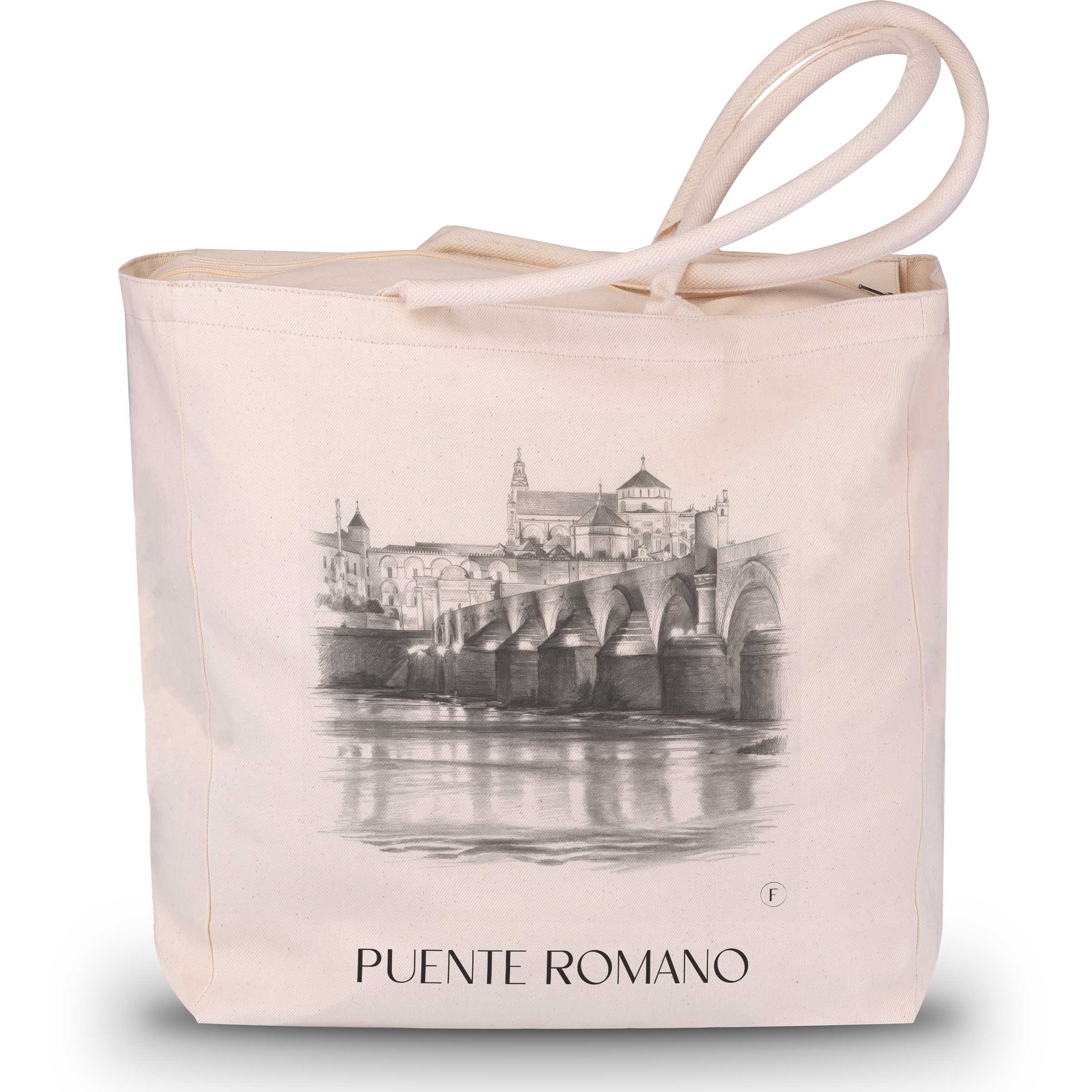 puente-romano-córdoba-spanien-einkaufstasche-bleistift-zeichnung-drawing