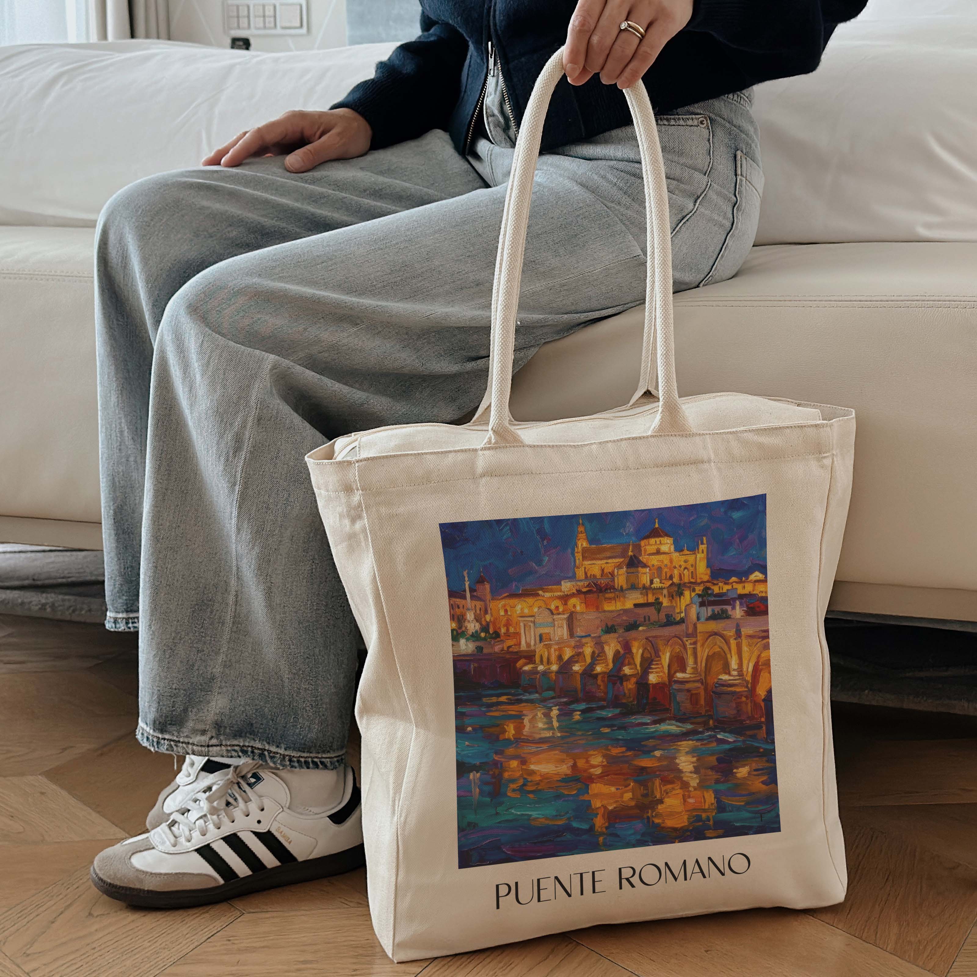 puente-romano-córdoba-spanien-einkaufstasche-oil-painting-oelgemaelde