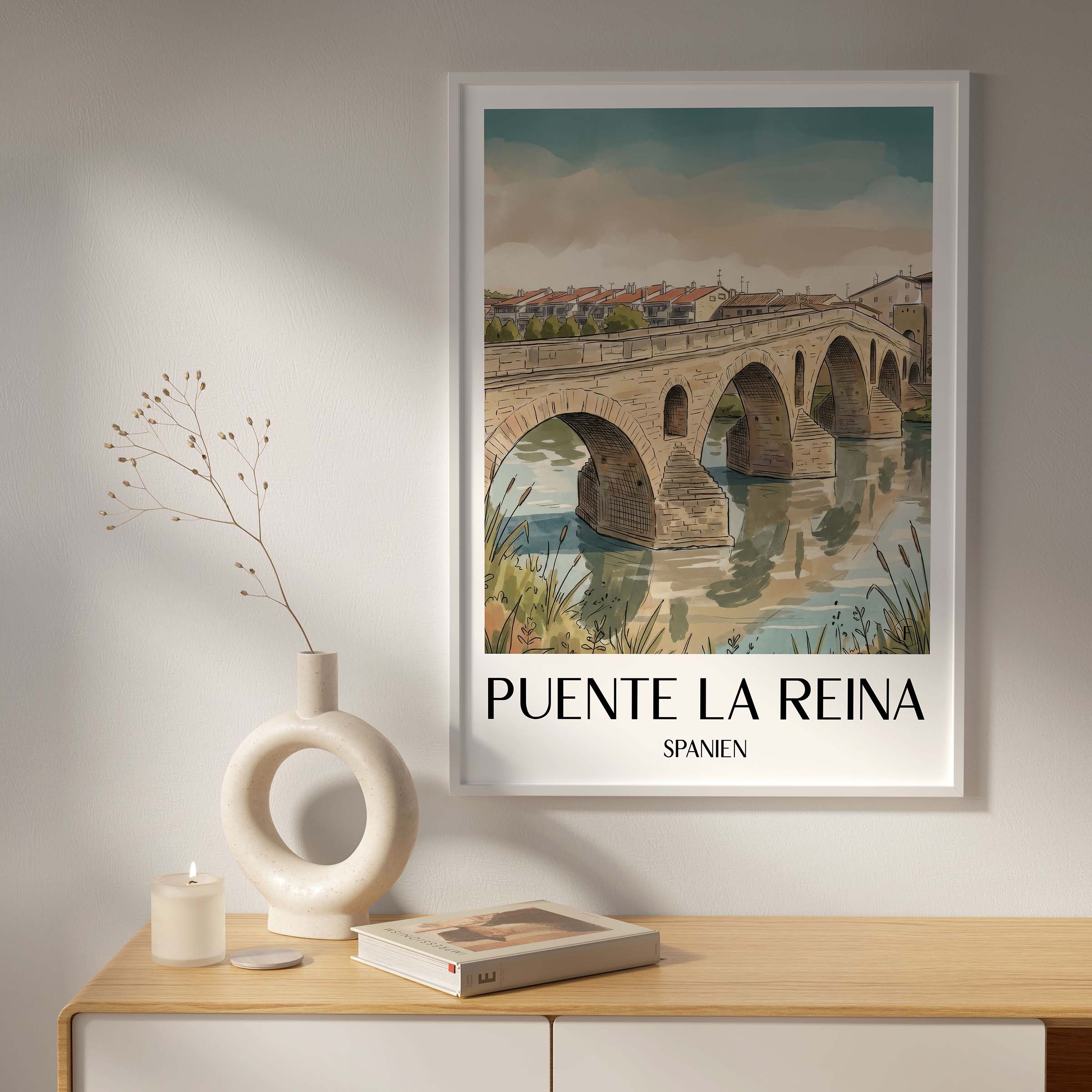 puente-la-reina-spanien-spanien-poster-aquarell