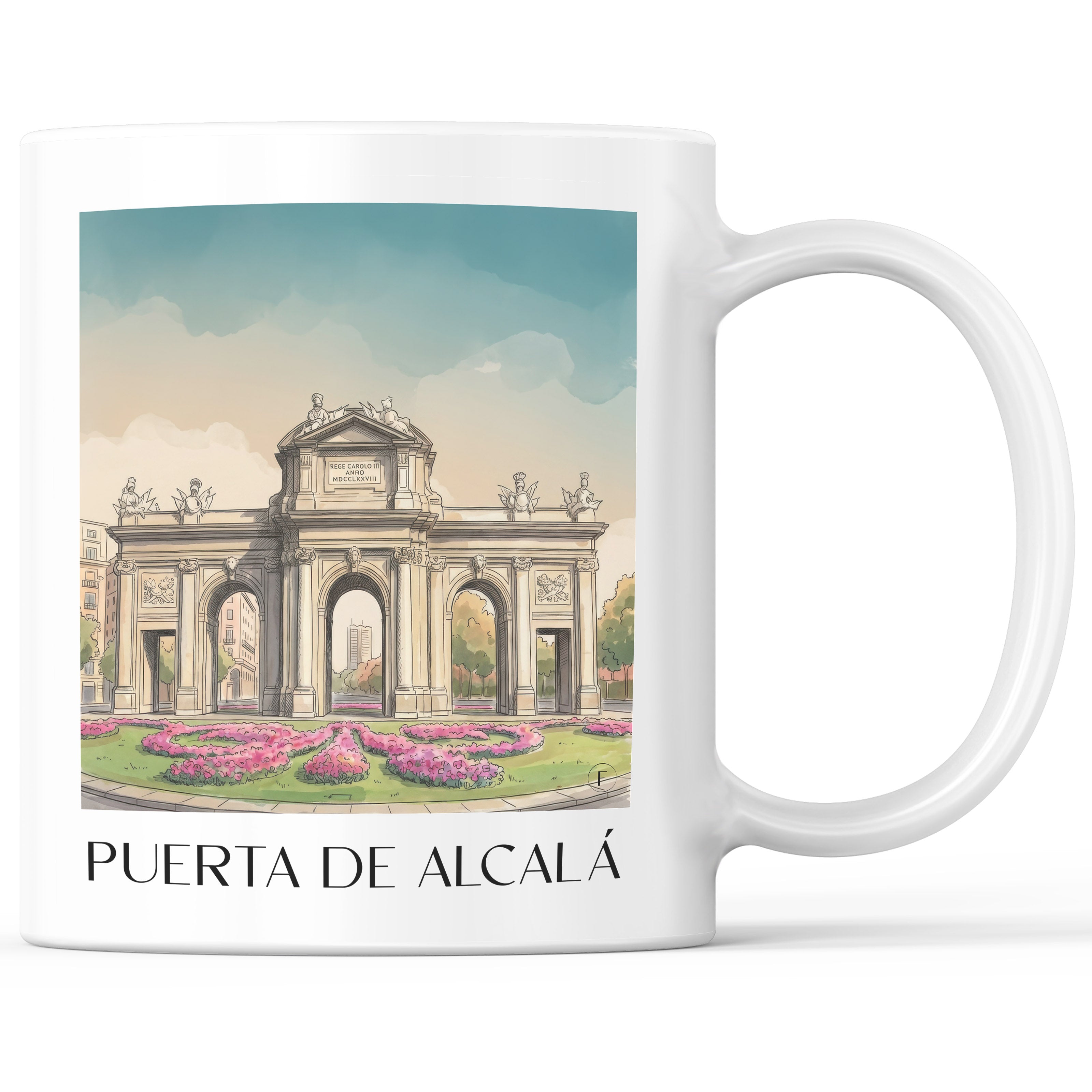 Puerta de Alcalá Kaffeebecher - Madrid - Spanien Becher - Kaffeetasse im Aquarell Stil - favplace