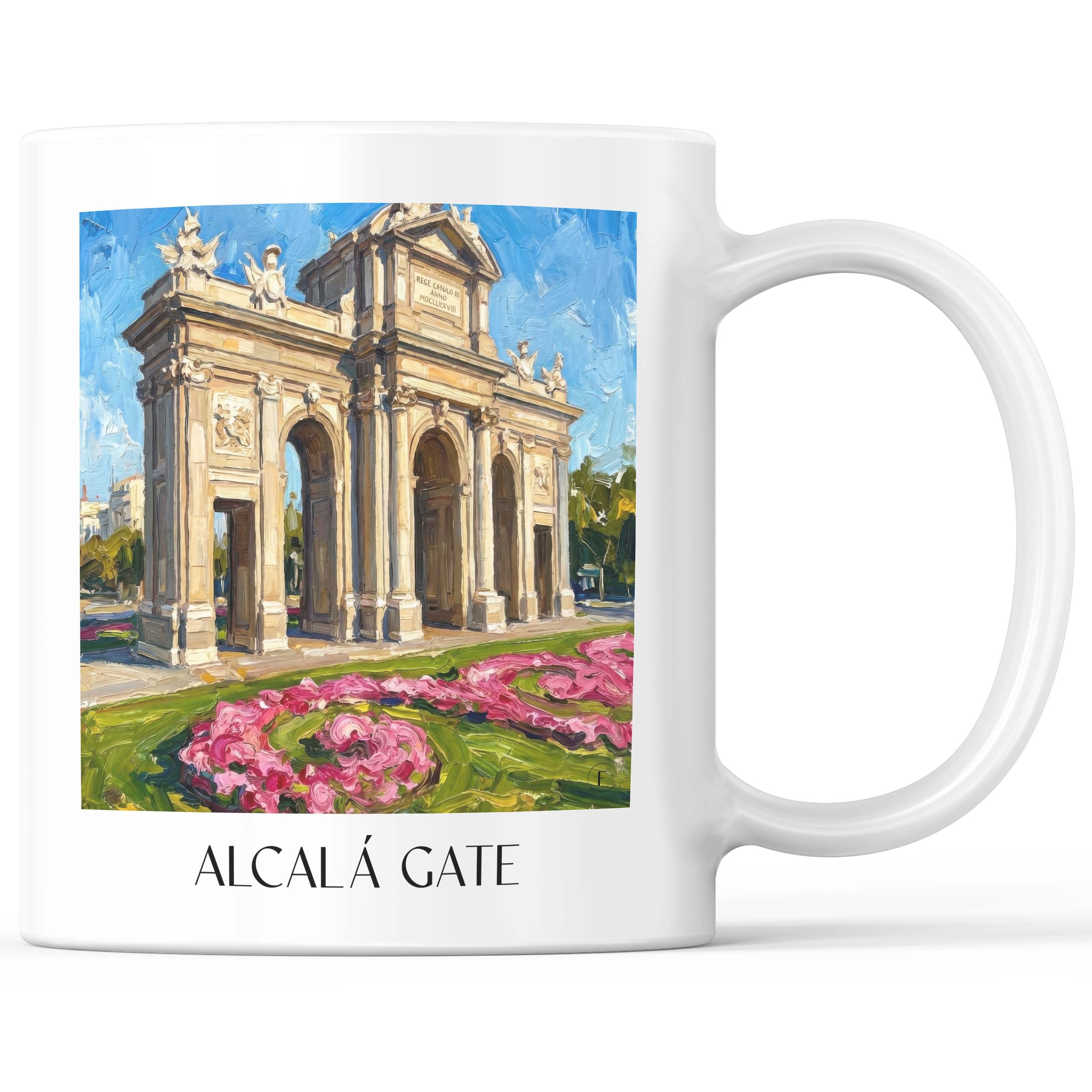 Puerta de Alcalá Kaffeebecher - Madrid - Spanien Becher - Kaffeetasse im Ölgemälde Stil - favplace