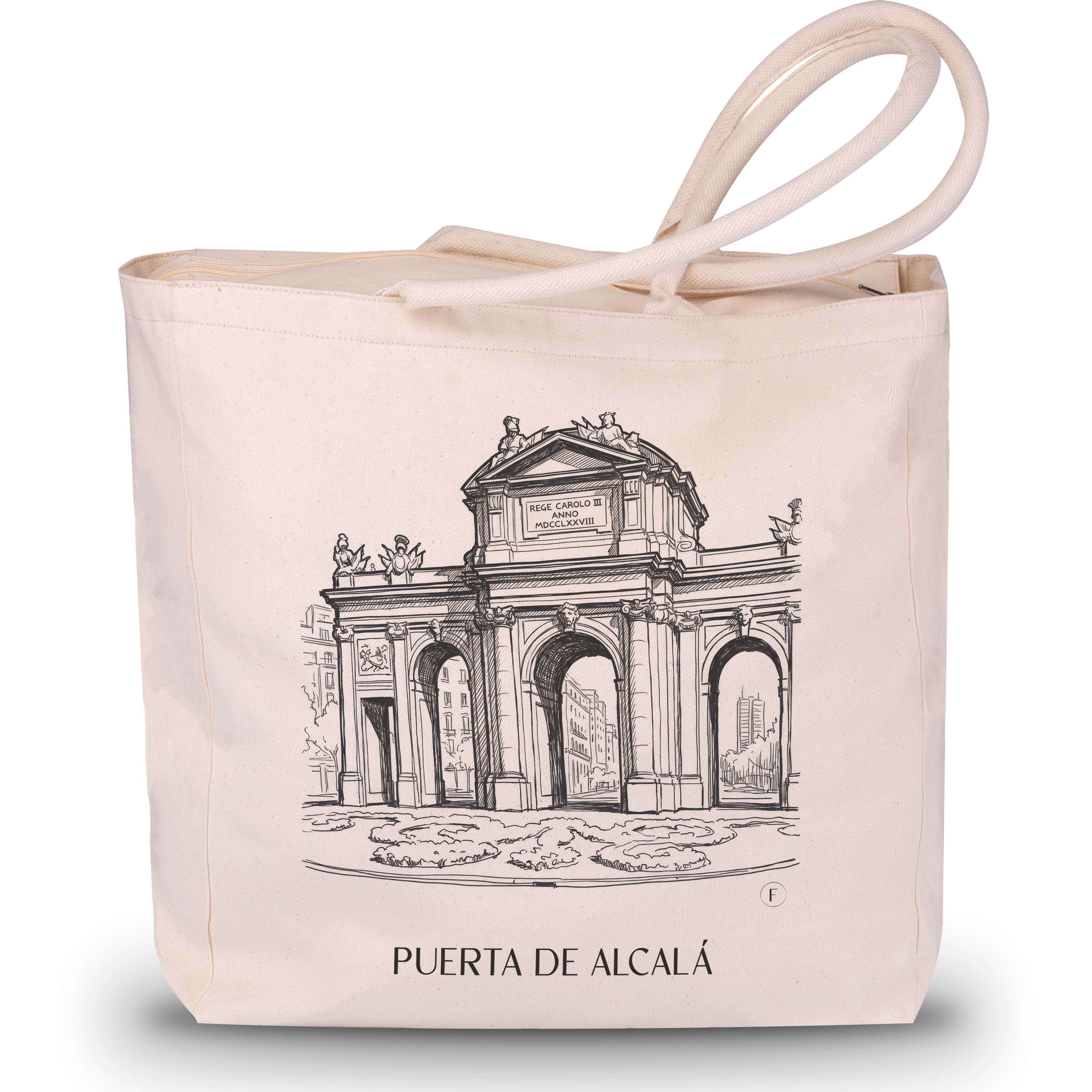 puerta-de-alcalá-madrid-spanien-einkaufstasche-skizze