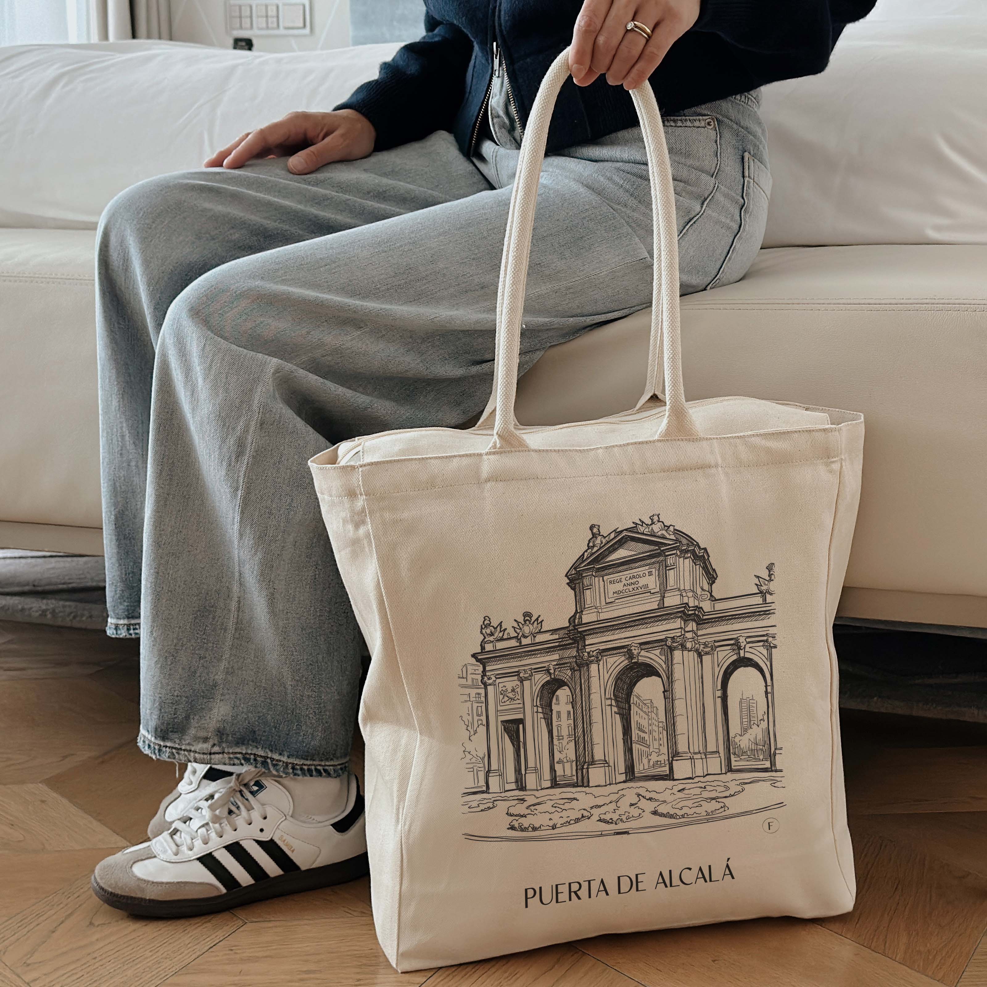 puerta-de-alcalá-madrid-spanien-einkaufstasche-skizze