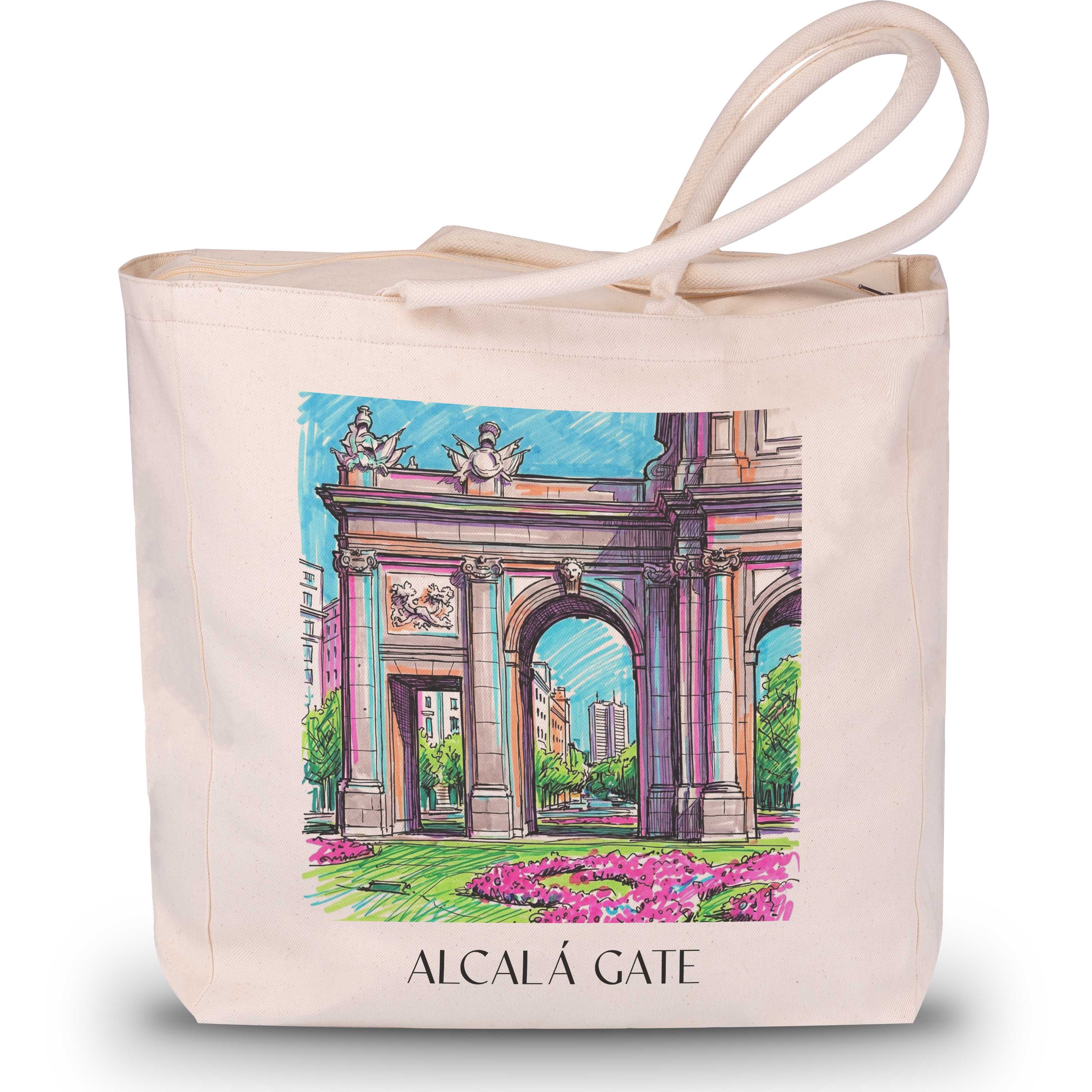 Puerta de Alcalá Shopping Tasche - Madrid - Spanien Tote Bag - Einkaufstasche im Tag Graffiti Stil - favplace