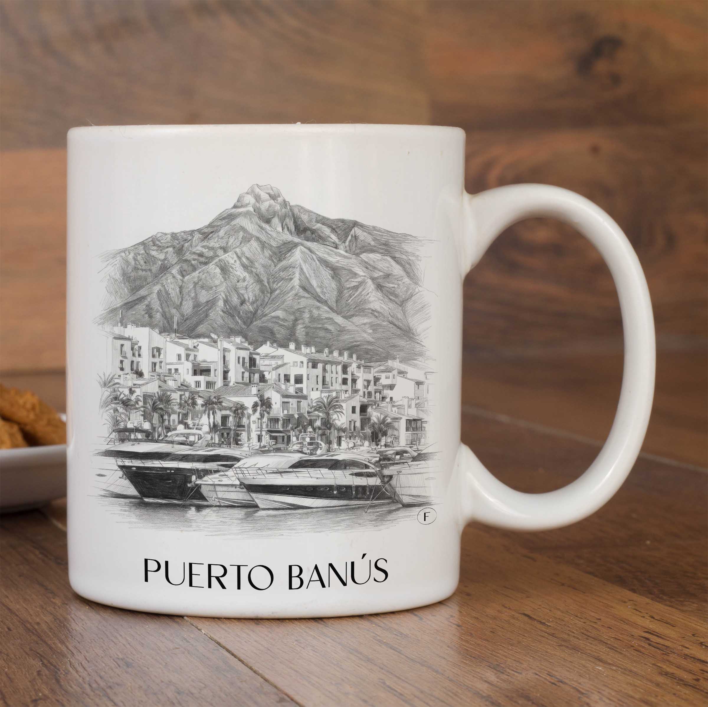 puerto-banús-marbella-spanien-kaffeebecher-bleistift-zeichnung-drawing