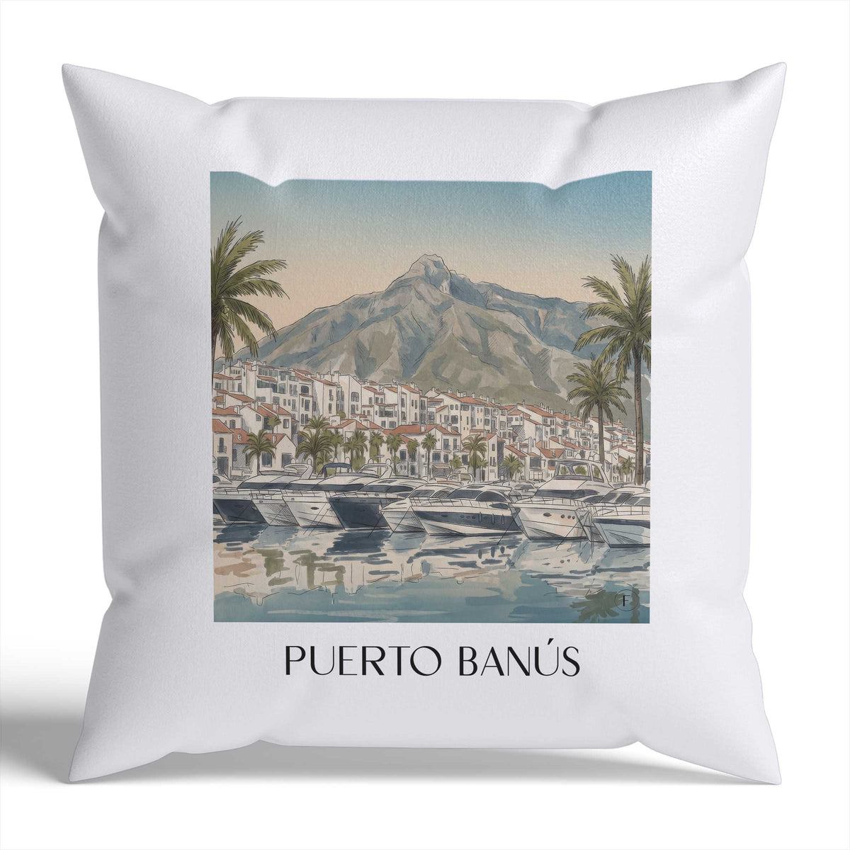 puerto-banús-marbella-spanien-kissenbezug-aquarell