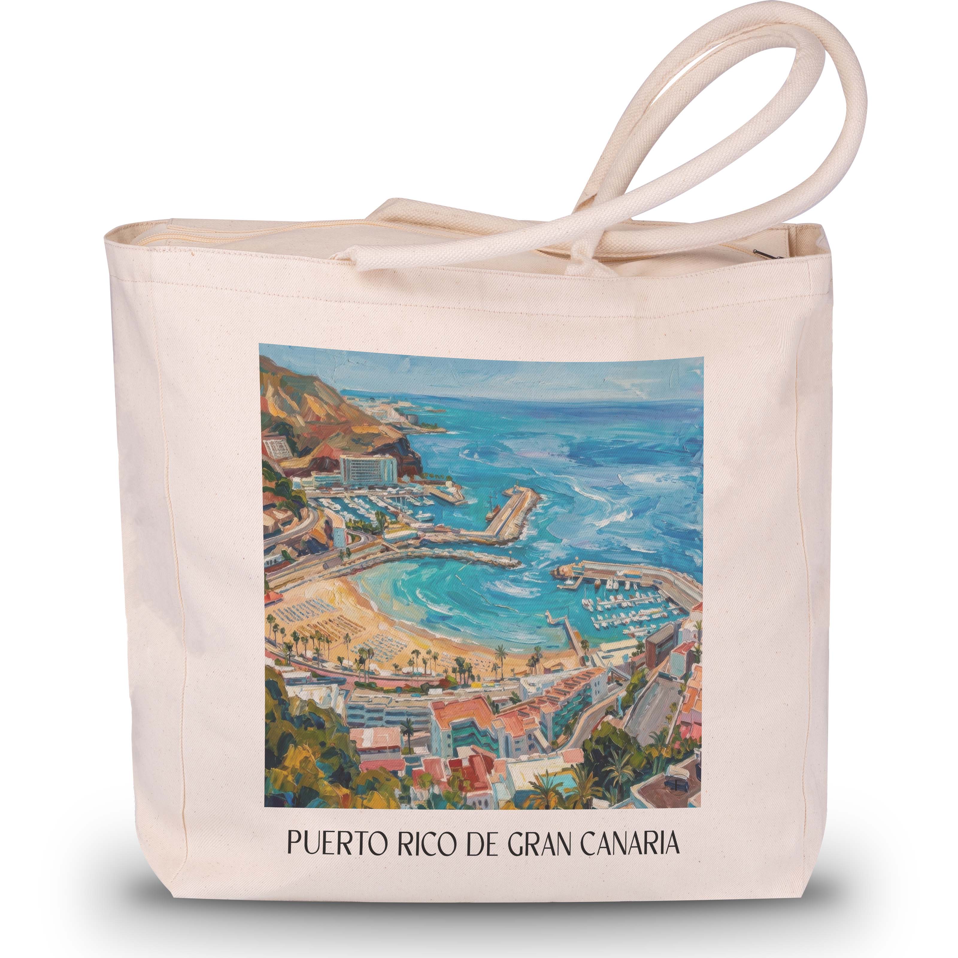puerto-rico-gran-canaria-puerto-rico-und-spanien-einkaufstasche-oil-painting-oelgemaelde