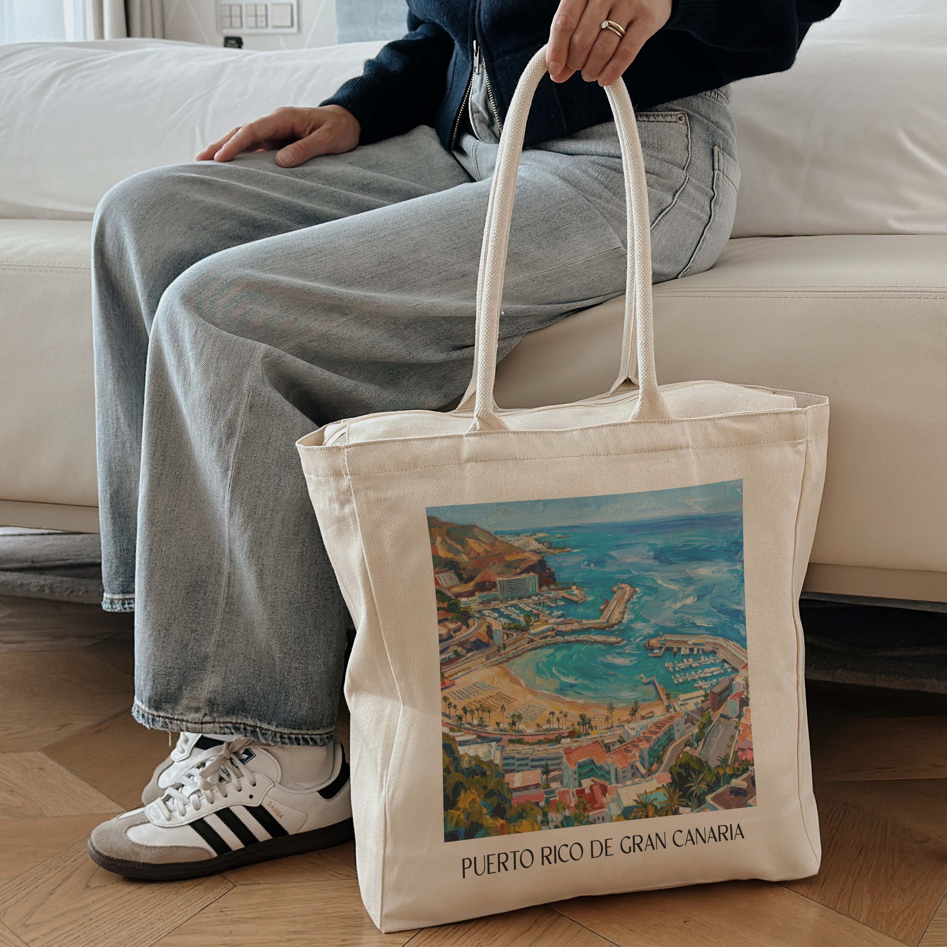 puerto-rico-gran-canaria-puerto-rico-und-spanien-einkaufstasche-oil-painting-oelgemaelde
