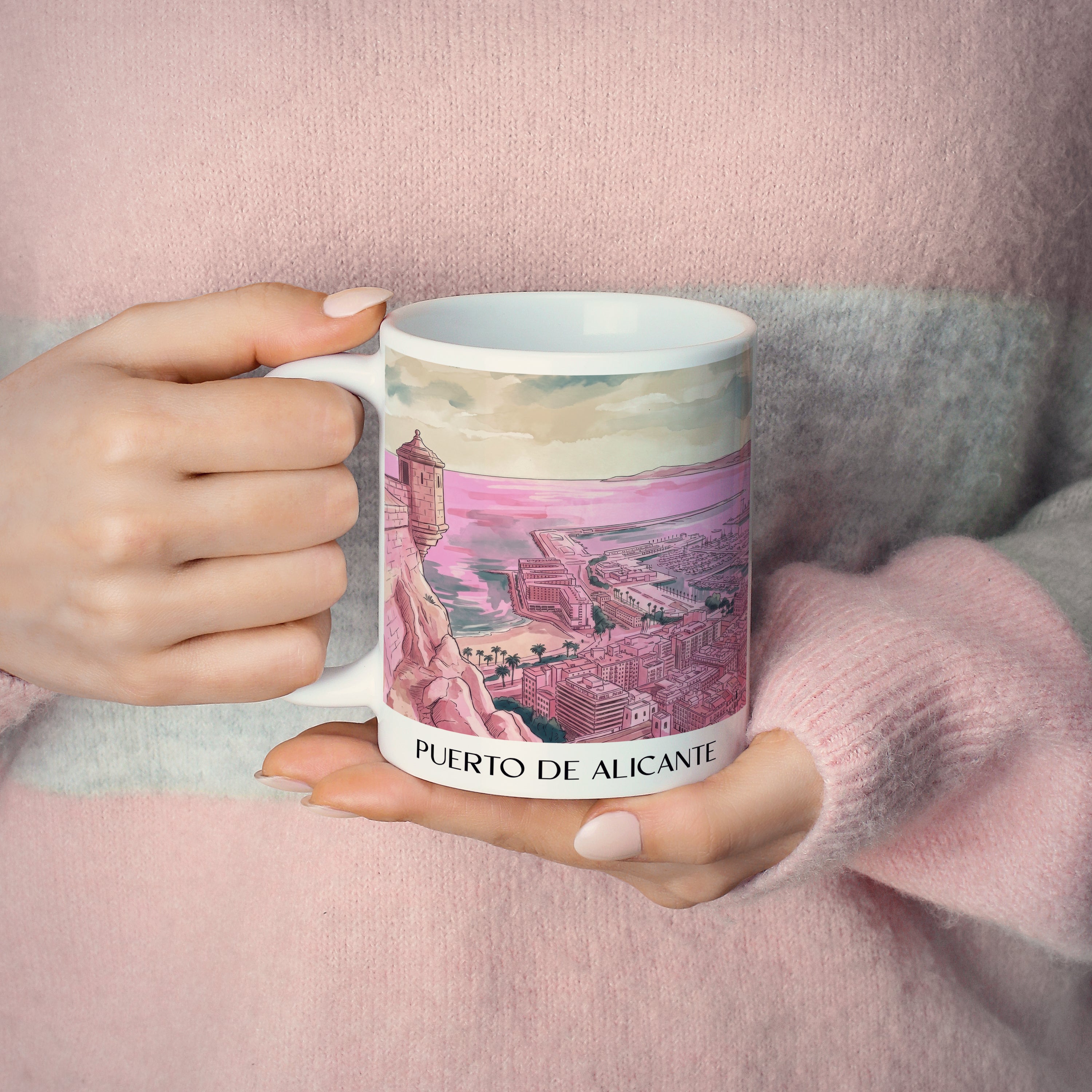puerto-de-alicante-spanien-spanien-kaffeebecher-aquarell-pink-rosa