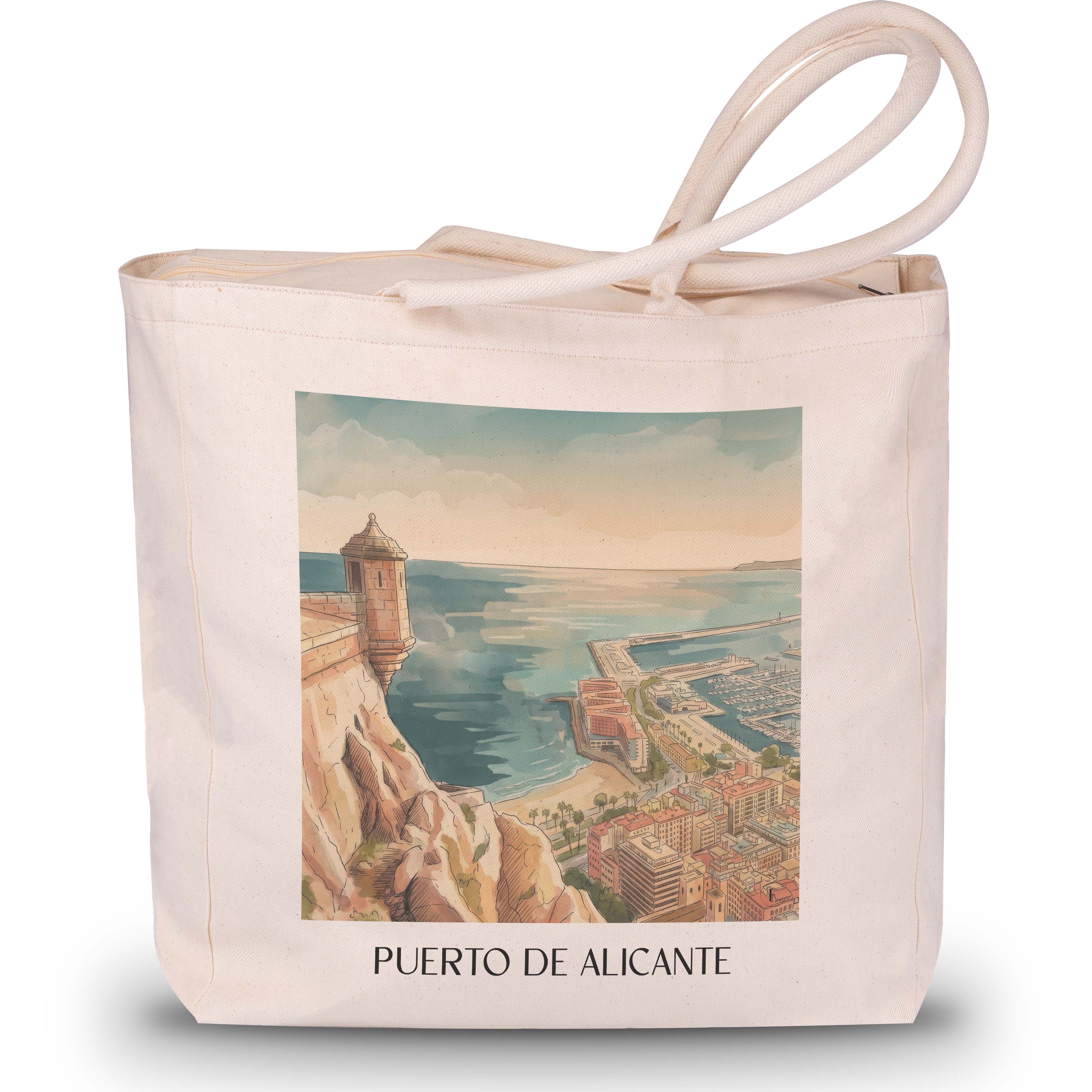 puerto-de-alicante-spanien-spanien-einkaufstasche-aquarell